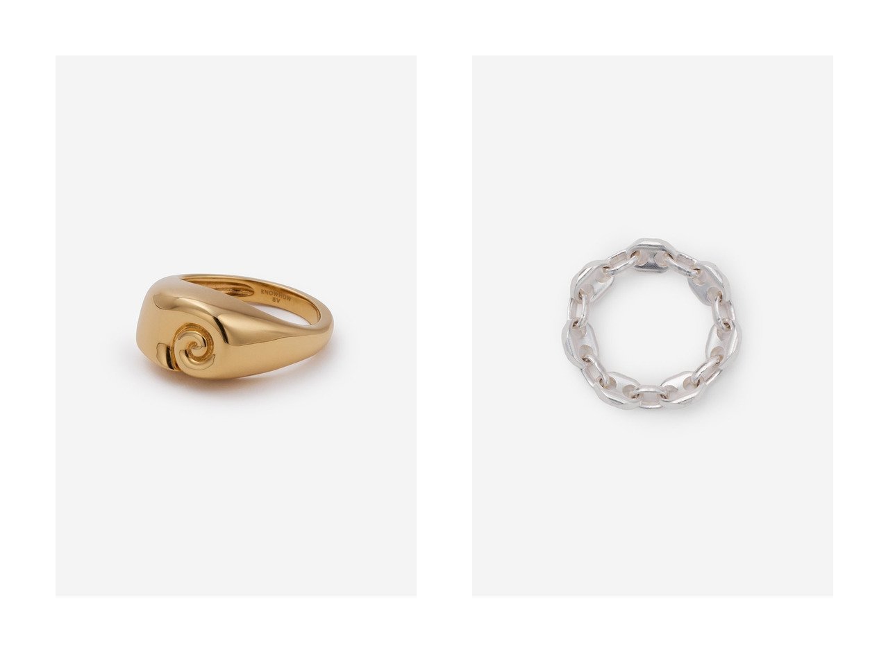 【KNOWHOW/ノウハウ】のSwirl リング&Marina Chain リング おすすめ！トレンド、レディースファッションの通販 おすすめ人気トレンドファッション通販アイテム インテリア・キッズ・メンズ・レディースファッション・服の通販 founy(ファニー) 　ファッション　Fashion　レディースファッション　Fashion for Women　シンプル　Simple, Minimal　モダン　Modern, Contemporary　モチーフ　Motif, Design Theme　新作・新入荷　New Arrivals / New In　シルバー系　Silver　ゴールド系　Gold　|ID:crp329100000225561
