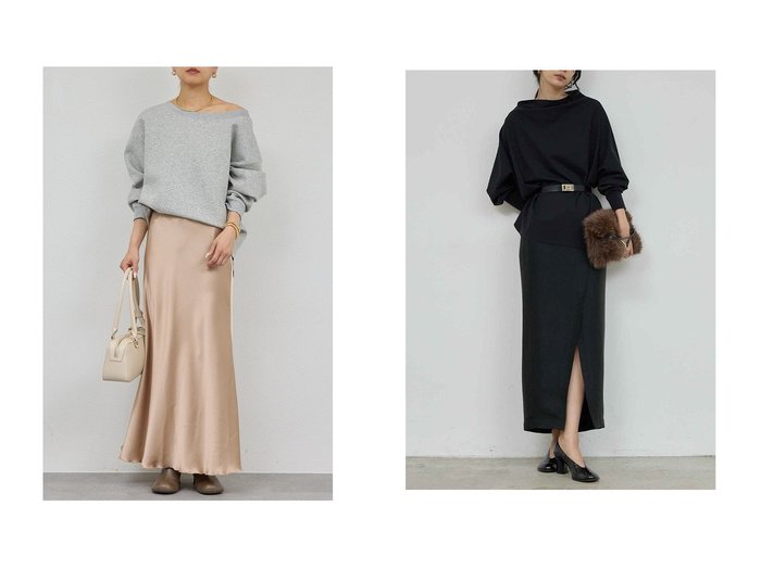 【GALLARDAGALANTE/ガリャルダガランテ】のアセテートバイアススカート&アセテートツイルスカート おすすめ！トレンド、レディースファッションの通販 おすすめ人気トレンドファッション通販アイテム 人気、トレンドファッション・服の通販 founy(ファニー) ファッション Fashion レディースファッション Fashion for Women スカート Skirts ロングスカート Long Skirts / Maxi & Midi Skirts なめらか Smooth, Silky Texture エレガント 上品 Elegant スウェット / スエット Sweatshirt, Sweatwear ドレープ Drape, Draping Fabric バイアス Bias, Diagonal Cut ロング Long, Long-Length 新作・新入荷 New Arrivals / New In |ID:crp329100000225567