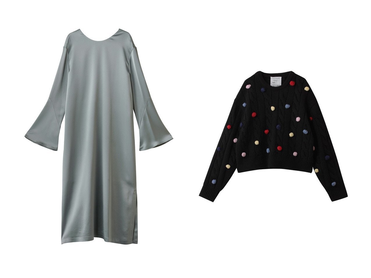 【Chaos/カオス】のハンヌドレス&ポップコーンニット おすすめ！トレンド、レディースファッションの通販 おすすめ人気トレンドファッション通販アイテム インテリア・キッズ・メンズ・レディースファッション・服の通販 founy(ファニー) 　ファッション　Fashion　レディースファッション　Fashion for Women　ワンピース　Dresses　フォーマル・パーティードレス・結婚式用ドレス　Elegant & Casual Dresses　チュニック　Tunic Tops & Dresses　トップス・カットソー　Cut & Sew Tops　ニット　Knit Tops & Sweaters　カジュアルプルオーバー・ニットトップス　Pullovers & Knit Tops / Casual Pullovers　サテン　Satin, Glossy Fabric　タートルネック　Turtleneck, High Neck　チュニック　Tunic, Long Top　パーティ　Party, Party Style　フレア　Flare, Flared　ロング　Long, Long-Length　新作・新入荷　New Arrivals / New In　A/W・秋冬　Autumn/Winter　ブラック系　Black　|ID:crp329100000225569