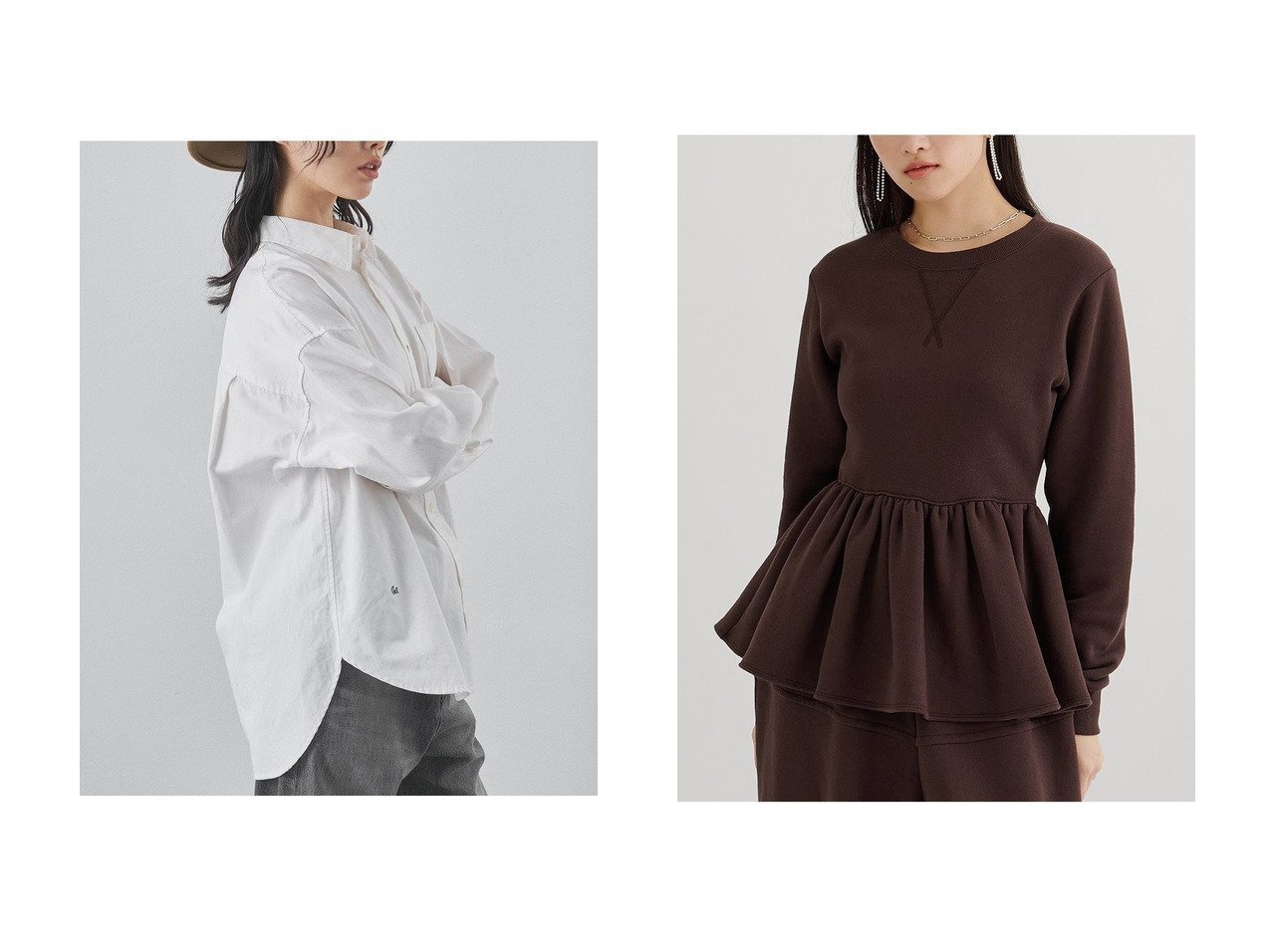 【Whim Gazette/ウィムガゼット】の裏毛フリルプルオーバー&刺繍オックスフォードシャツ おすすめ！トレンド、レディースファッションの通販 おすすめ人気トレンドファッション通販アイテム インテリア・キッズ・メンズ・レディースファッション・服の通販 founy(ファニー) 　ファッション　Fashion　レディースファッション　Fashion for Women　トップス・カットソー　Cut & Sew Tops　シャツ・ブラウス・オフィスカジュアル　Elegant Blouses & Button-Ups　ロングTシャツ・Tシャツ　Longline T-Shirts & Tees　カジュアルプルオーバー・ニットトップス　Pullovers & Knit Tops / Casual Pullovers　カットソー・ベーシックTシャツ　Cut-and-Sewn Tops / Stretch Tees & Basics　2025年　2025　2025-2026秋冬・A/W　Autumn/Winter 2025–26 AW25–26　イエロー　Yellow　オックス　Oxford Fabric　シンプル　Simple, Minimal　スリーブ　Sleeve, Long Sleeve / Short Sleeve　トレンド　Trend, Trending Now　バランス　Balance, Style Balance　リラックス　Relax, Relaxed Fit　ロング　Long, Long-Length　エレガント 上品　Elegant　定番　Standard, Basic Item　A/W・秋冬　Autumn/Winter　スウェット / スエット　Sweatshirt, Sweatwear　セットアップ　Set-Up, Coordinated Outfit　フェミニン　Feminine, Girly　フリル　Frill, Ruffle　ペプラム　Peplum, Flared Hem　ボトム　Bottoms, Lower Wear　おすすめ　Recommended / Our Picks　日本製　Made In Japan　ホワイト系　White　グレー系　Gray　ブルー系　Blue　イエロー系　Yellow　ブラウン系　Brown　|ID:crp329100000225575