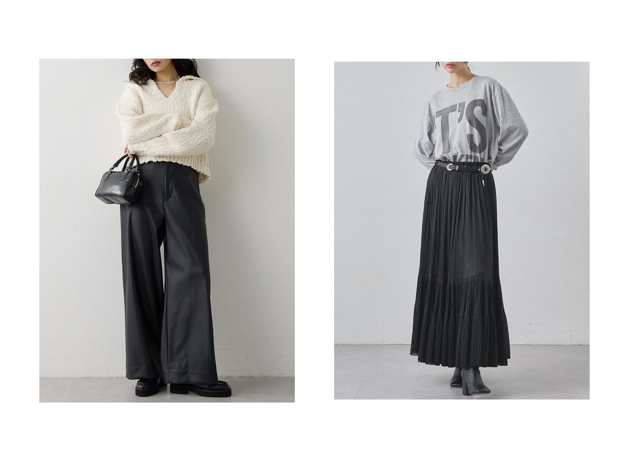 【Whim Gazette/ウィムガゼット】のレザーライクパンツ&オーガンジーティアードスカート おすすめ！トレンド、レディースファッションの通販 おすすめ人気トレンドファッション通販アイテム インテリア・キッズ・メンズ・レディースファッション・服の通販 founy(ファニー) 　ファッション　Fashion　レディースファッション　Fashion for Women　パンツ　Pants & Trousers　スカート　Skirts　ティアードスカート　Tiered Skirts　ロングスカート　Long Skirts / Maxi & Midi Skirts　2025年　2025　2025-2026秋冬・A/W　Autumn/Winter 2025–26 AW25–26　ワイド　Wide, Wide Fit　冬　Winter / This Winter　A/W・秋冬　Autumn/Winter　ブラック系　Black　|ID:crp329100000225577