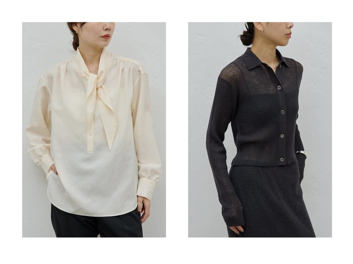 【GALLARDAGALANTE/ガリャルダガランテ】の【HERITANOVUM】【セットアップ対応】シアーリブポロニット&【HERITANOVUM】スカーフカラーシャツ おすすめ!トレンド、レディースファッションの通販 おすすめ人気トレンドファッション通販アイテム 人気、トレンドファッション・服の通販 founy(ファニー) ファッション Fashion レディースファッション Fashion for Women トップス・カットソー Cut & Sew Tops シャツ・ブラウス・オフィスカジュアル Elegant Blouses & Button-Ups ニット Knit Tops & Sweaters カーディガン・羽織り Layered Style Cardigans とろみ Fluid, Flowy Fabric ギャザー Gathered, Ruffled スカーフ Scarf, Neckwear スリーブ Sleeve, Long Sleeve / Short Sleeve ベーシック Basic, Essential ロング Long, Long-Length 新作・新入荷 New Arrivals / New In |ID:crp329100000225579