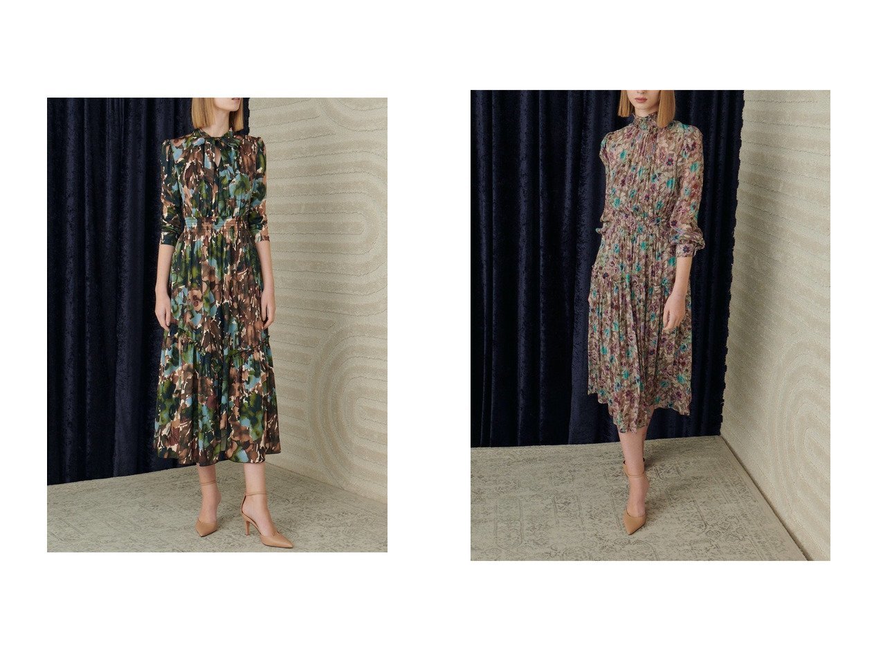 【CORCOVADO/コルコバード】のJersey ボウタイリボンドレス&フレグランスガーデンプリントドレス おすすめ！トレンド、レディースファッションの通販 おすすめ人気トレンドファッション通販アイテム インテリア・キッズ・メンズ・レディースファッション・服の通販 founy(ファニー) 　ファッション　Fashion　レディースファッション　Fashion for Women　ワンピース　Dresses　フォーマル・パーティードレス・結婚式用ドレス　Elegant & Casual Dresses　チュニック　Tunic Tops & Dresses　ギャザー　Gathered, Ruffled　シューズ　Shoes, Footwear　ジャケット　Jacket, Outerwear　ストレッチ　Stretch, Stretchy Fabric　スニーカー　Sneakers, Trainers　チュニック　Tunic, Long Top　バランス　Balance, Style Balance　バレエ　Ballet, Ballet Style　リラックス　Relax, Relaxed Fit　シアー　Sheer, See-Through　ドレス　Dress, One-Piece　ハイネック　High Neck, Mock Neck　フラワー　Flower, Floral　プリント　Print, Printed Pattern　プリーツ　Pleats, Pleated　|ID:crp329100000225587