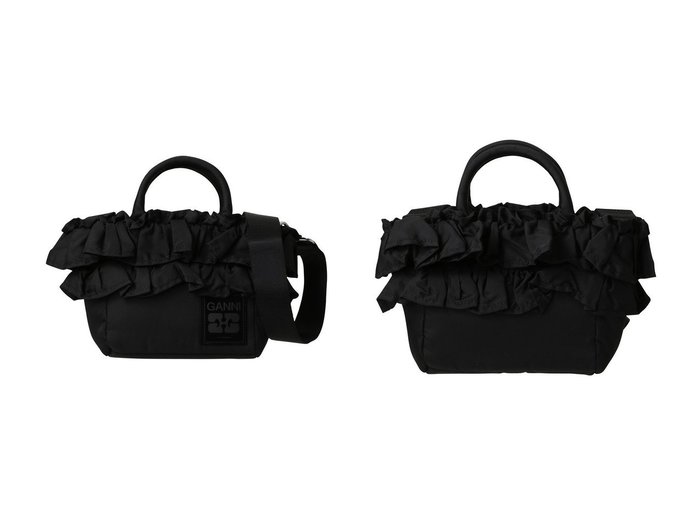 【GANNI/ガニー】のMini ショッパー ラッフル おすすめ！トレンド、レディースファッションの通販 おすすめ人気トレンドファッション通販アイテム 人気、トレンドファッション・服の通販 founy(ファニー) ファッション Fashion レディースファッション Fashion for Women バッグ Bags コンパクト Compact, Small Size シンプル Simple, Minimal フリル Frill, Ruffle ポケット Pocket, Pocket Detail モダン Modern, Contemporary ラッフル Ruffle, Frill 新作・新入荷 New Arrivals / New In |ID:crp329100000225601
