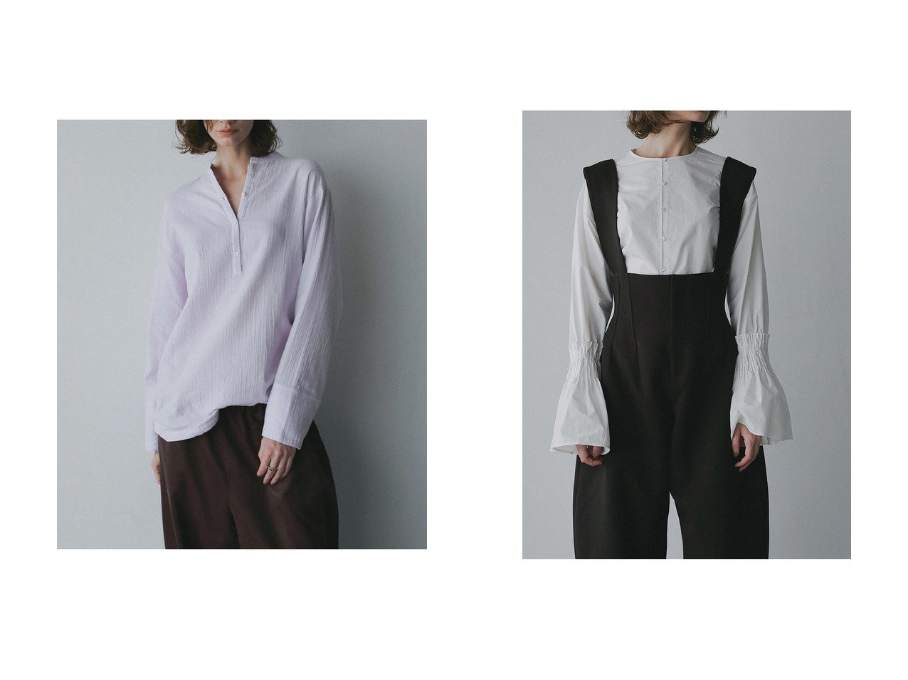 【HER./ハー】のヘンリーネックブラウス&ピンタックフレアカフスブラウス おすすめ！トレンド、レディースファッションの通販 おすすめ人気トレンドファッション通販アイテム インテリア・キッズ・メンズ・レディースファッション・服の通販 founy(ファニー) 　ファッション　Fashion　レディースファッション　Fashion for Women　トップス・カットソー　Cut & Sew Tops　シャツ・ブラウス・オフィスカジュアル　Elegant Blouses & Button-Ups　おすすめ　Recommended / Our Picks　カフス　Cuff Design　コンシャス　Conscious, Bodycon　スリーブ　Sleeve, Long Sleeve / Short Sleeve　フレア　Flare, Flared　ロング　Long, Long-Length　新作・新入荷　New Arrivals / New In　ブラック系　Black　ホワイト系　White　レッド系　Red　|ID:crp329100000225602