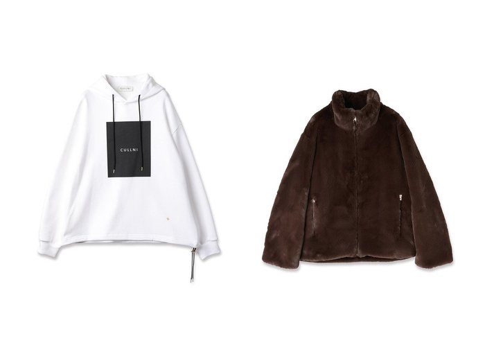 【CULLNI/クルニ】のボックス ロゴ プリント ドローストリング フーディー&【UNISEX】FAKE Fur Zip Up ハイネック ショートコート 【プチプライス】おすすめ！トレンド、レディースファッションの通販 おすすめ人気トレンドファッション通販アイテム 人気、トレンドファッション・服の通販 founy(ファニー) 　ファッション　Fashion　レディースファッション　Fashion for Women　トップス・カットソー　Cut & Sew Tops　シャツ・ブラウス・オフィスカジュアル　Elegant Blouses & Button-Ups　レディースパーカー・カジュアルフーディー　Casual Hoodies & Sweatshirts　ロングTシャツ・Tシャツ　Longline T-Shirts & Tees　スウェット・クルーネックトップス　Sweatshirts & Crewnecks / Relaxed Fit Sweat Tops　カットソー・ベーシックTシャツ　Cut-and-Sewn Tops / Stretch Tees & Basics　アウター　Coat / Outerwear Collection　コート・ロングコート・ピーコート　Long Coats, Peacoats & More　ショルダー　Shoulder, Shoulder Strap　ドロップ　Drop Shoulder, Dropped Style　ドローコード　Drawcord, Drawstring Cord　ドローストリング　Drawstring, Pull Cord　プリント　Print, Printed Pattern　ベーシック　Basic, Essential　ボックス　Boxy, Box Shape　エレガント 上品　Elegant　新作・新入荷　New Arrivals / New In　|ID:crp329100000225636