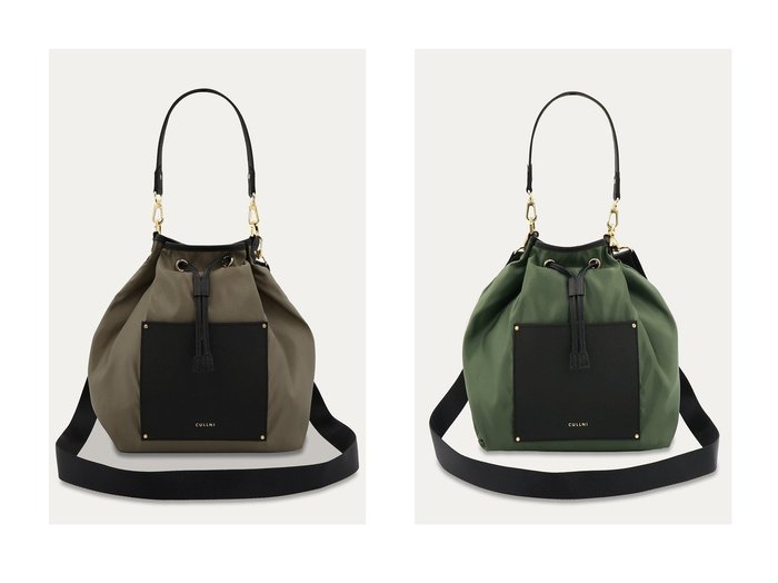【CULLNI/クルニ】のLeather Pocket ハイカウント タフタ バケットバッグ 【プチプライス】おすすめ！トレンド、レディースファッションの通販 おすすめ人気トレンドファッション通販アイテム 人気、トレンドファッション・服の通販 founy(ファニー) 　ファッション　Fashion　レディースファッション　Fashion for Women　バッグ　Bags　ユニセックス　Unisex, Genderless　タフタ　Taffeta, Structured Fabric　ドローストリング　Drawstring, Pull Cord　ポケット　Pocket, Pocket Detail　エレガント 上品　Elegant　新作・新入荷　New Arrivals / New In　|ID:crp329100000225638