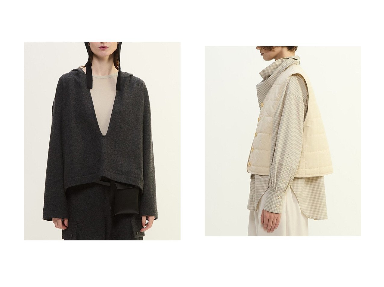 【PLAIN PEOPLE/プレインピープル】のコットンキルティングべスト&マットフィニッシュウールジャージフーディ おすすめ！トレンド、レディースファッションの通販 おすすめ人気トレンドファッション通販アイテム インテリア・キッズ・メンズ・レディースファッション・服の通販 founy(ファニー) 　ファッション　Fashion　レディースファッション　Fashion for Women　トップス・カットソー　Cut & Sew Tops　シャツ・ブラウス・オフィスカジュアル　Elegant Blouses & Button-Ups　レディースパーカー・カジュアルフーディー　Casual Hoodies & Sweatshirts　ロングTシャツ・Tシャツ　Longline T-Shirts & Tees　スウェット・クルーネックトップス　Sweatshirts & Crewnecks / Relaxed Fit Sweat Tops　カットソー・ベーシックTシャツ　Cut-and-Sewn Tops / Stretch Tees & Basics　アウター　Coat / Outerwear Collection　レディースジャケット・軽アウター　Jackets　2025年　2025　2025-2026秋冬・A/W　Autumn/Winter 2025–26 AW25–26　タートル　Turtleneck, Turtle Collar　メランジ　Melange, Mixed Yarn　A/W・秋冬　Autumn/Winter　グレー系　Gray　ホワイト系　White　|ID:crp329100000225657