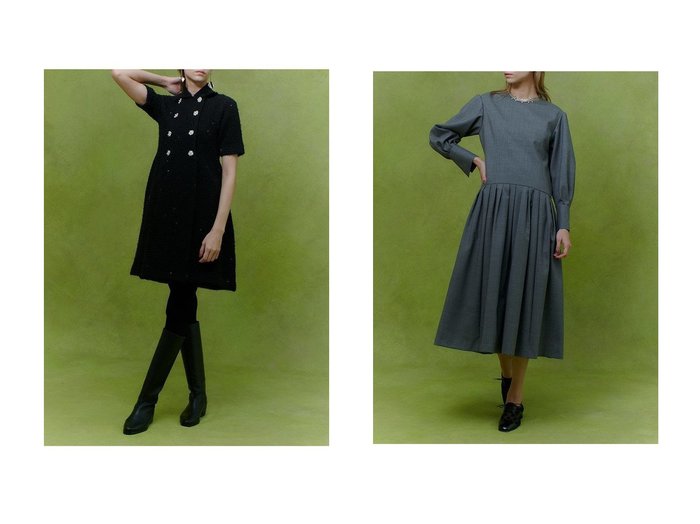 【allureville/アルアバイル】の【LOULOU WILLOUGHBY】ウールトロローウエストワンピース&【LOULOU WILLOUGHBY】ニットツィードワンピース おすすめ！トレンド、レディースファッションの通販 おすすめ人気トレンドファッション通販アイテム 人気、トレンドファッション・服の通販 founy(ファニー) ファッション Fashion レディースファッション Fashion for Women ワンピース Dresses チュニック Tunic Tops & Dresses 2025年 2025 2025-2026秋冬・A/W Autumn/Winter 2025–26 AW25–26 チュニック Tunic, Long Top ロング Long, Long-Length エレガント 上品 Elegant 春 Spring A/W・秋冬 Autumn/Winter |ID:crp329100000225665