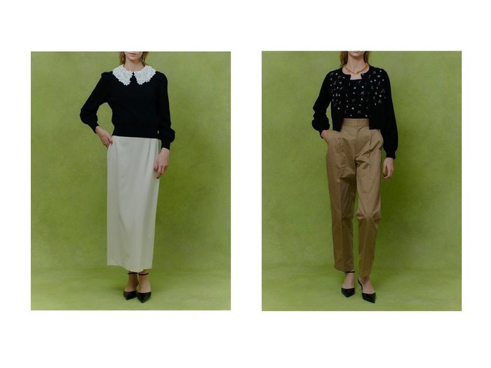 【allureville/アルアバイル】の【LOULOU WILLOUGHBY】フラワー衿付プルオーバー&【LOULOU WILLOUGHBY】CHERRYビジューカーディガン おすすめ！トレンド、レディースファッションの通販 おすすめ人気トレンドファッション通販アイテム 人気、トレンドファッション・服の通販 founy(ファニー) ファッション Fashion レディースファッション Fashion for Women トップス・カットソー Cut & Sew Tops ニット Knit Tops & Sweaters カジュアルプルオーバー・ニットトップス Pullovers & Knit Tops / Casual Pullovers カーディガン・羽織り Layered Style Cardigans 2025年 2025 2025-2026秋冬・A/W Autumn/Winter 2025–26 AW25–26 シンプル Simple, Minimal パール Pearl, Pearl Accent フラワー Flower, Floral モチーフ Motif, Design Theme A/W・秋冬 Autumn/Winter |ID:crp329100000225667