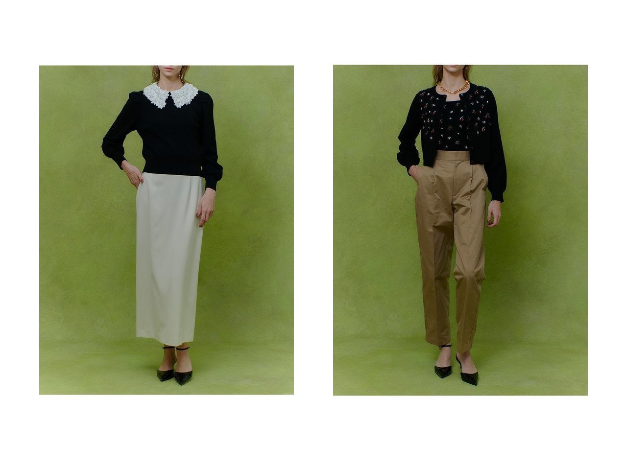 【allureville/アルアバイル】の【LOULOU WILLOUGHBY】フラワー衿付プルオーバー&【LOULOU WILLOUGHBY】CHERRYビジューカーディガン おすすめ！トレンド、レディースファッションの通販 おすすめ人気トレンドファッション通販アイテム インテリア・キッズ・メンズ・レディースファッション・服の通販 founy(ファニー) 　ファッション　Fashion　レディースファッション　Fashion for Women　トップス・カットソー　Cut & Sew Tops　ニット　Knit Tops & Sweaters　カジュアルプルオーバー・ニットトップス　Pullovers & Knit Tops / Casual Pullovers　カーディガン・羽織り　Layered Style Cardigans　2025年　2025　2025-2026秋冬・A/W　Autumn/Winter 2025–26 AW25–26　シンプル　Simple, Minimal　パール　Pearl, Pearl Accent　フラワー　Flower, Floral　モチーフ　Motif, Design Theme　A/W・秋冬　Autumn/Winter　ホワイト系　White　ブラック系　Black　|ID:crp329100000225667