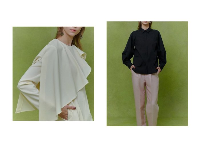 【allureville/アルアバイル】の【LOULOU WILLOUGHBY】キリカエボリュームシャツ&【LOULOU WILLOUGHBY】2WAYケープワンピース おすすめ！トレンド、レディースファッションの通販 おすすめ人気トレンドファッション通販アイテム 人気、トレンドファッション・服の通販 founy(ファニー) ファッション Fashion レディースファッション Fashion for Women ワンピース Dresses チュニック Tunic Tops & Dresses トップス・カットソー Cut & Sew Tops シャツ・ブラウス・オフィスカジュアル Elegant Blouses & Button-Ups 2025年 2025 2025-2026秋冬・A/W Autumn/Winter 2025–26 AW25–26 シェイプ Shape, Slim Fit スリット Slit, Slit Detail ダブル Double, Double-Breasted チュニック Tunic, Long Top フレア Flare, Flared ロング Long, Long-Length A/W・秋冬 Autumn/Winter |ID:crp329100000225670