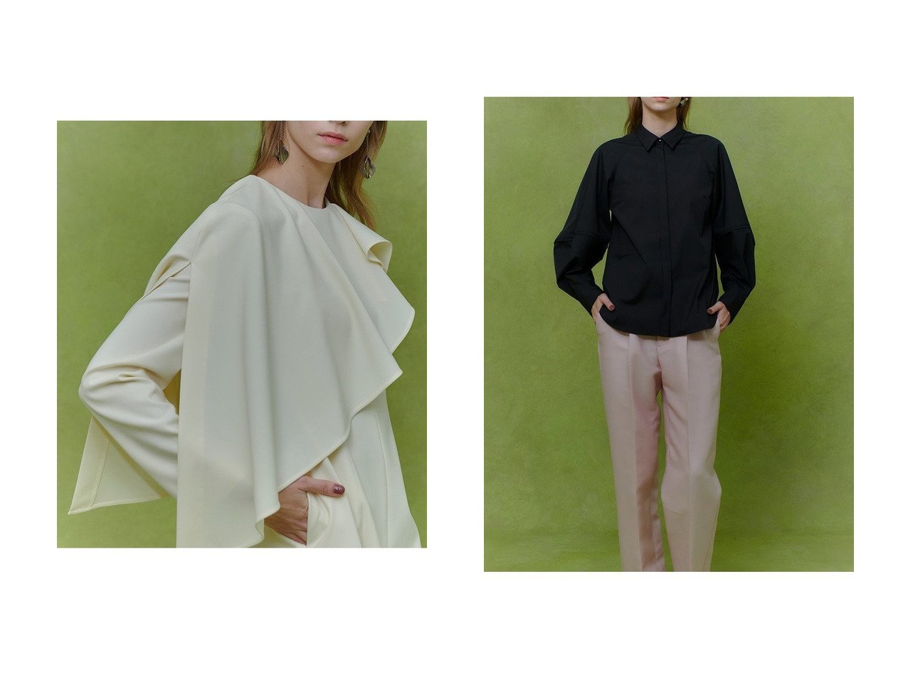 【allureville/アルアバイル】の【LOULOU WILLOUGHBY】キリカエボリュームシャツ&【LOULOU WILLOUGHBY】2WAYケープワンピース おすすめ！トレンド、レディースファッションの通販 おすすめ人気トレンドファッション通販アイテム インテリア・キッズ・メンズ・レディースファッション・服の通販 founy(ファニー) 　ファッション　Fashion　レディースファッション　Fashion for Women　ワンピース　Dresses　チュニック　Tunic Tops & Dresses　トップス・カットソー　Cut & Sew Tops　シャツ・ブラウス・オフィスカジュアル　Elegant Blouses & Button-Ups　2025年　2025　2025-2026秋冬・A/W　Autumn/Winter 2025–26 AW25–26　シェイプ　Shape, Slim Fit　スリット　Slit, Slit Detail　ダブル　Double, Double-Breasted　チュニック　Tunic, Long Top　フレア　Flare, Flared　ロング　Long, Long-Length　A/W・秋冬　Autumn/Winter　ホワイト系　White　レッド系　Red　ブルー系　Blue　ブラック系　Black　|ID:crp329100000225670