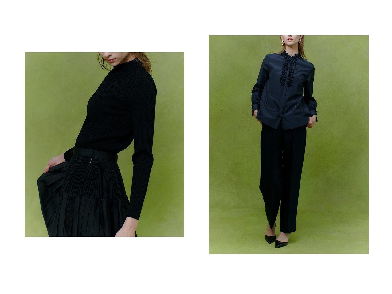 【allureville/アルアバイル】の【LOULOU WILLOUGHBY】ホルターバックVプルオーバー&【LOULOU WILLOUGHBY】テクニカルギャザーブラウス おすすめ！トレンド、レディースファッションの通販 おすすめ人気トレンドファッション通販アイテム インテリア・キッズ・メンズ・レディースファッション・服の通販 founy(ファニー) 　ファッション　Fashion　レディースファッション　Fashion for Women　トップス・カットソー　Cut & Sew Tops　ニット　Knit Tops & Sweaters　カジュアルプルオーバー・ニットトップス　Pullovers & Knit Tops / Casual Pullovers　シャツ・ブラウス・オフィスカジュアル　Elegant Blouses & Button-Ups　2025年　2025　2025-2026秋冬・A/W　Autumn/Winter 2025–26 AW25–26　インナー　Innerwear　ベーシック　Basic, Essential　ボトム　Bottoms, Lower Wear　リブニット　Rib Knit, Ribbed Knit　エレガント 上品　Elegant　A/W・秋冬　Autumn/Winter　ホワイト系　White　グリーン系　Green　ブラック系　Black　ベージュ系　Beige　ブルー系　Blue　|ID:crp329100000225673