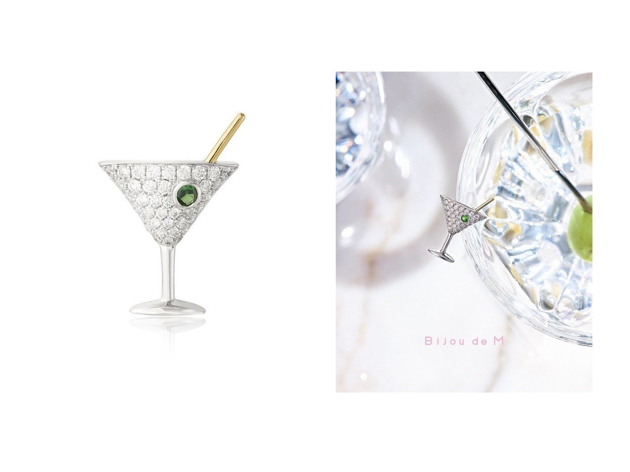 【Bijou de M/ビジュードエム】の【受注生産】マティーニのピアス(片耳用) おすすめ！トレンド、レディースファッションの通販 おすすめ人気トレンドファッション通販アイテム インテリア・キッズ・メンズ・レディースファッション・服の通販 founy(ファニー) 　ファッション　Fashion　レディースファッション　Fashion for Women　ジュエリー　Jewelry　ファッションリング　Fashion Rings　イヤリング・フープ・ドロップタイプ　Hoop, Drop & Clip Earrings　イヤリング　Earrings　グラス　Glass, Eyewear　ジュエリー　Jewelry, Accessories　ダイヤモンド　Diamond, Brilliant Cut　新作・新入荷　New Arrivals / New In　片耳　One-Ear, Single Earring　ホワイト系　White　シルバー系　Silver　|ID:crp329100000225682