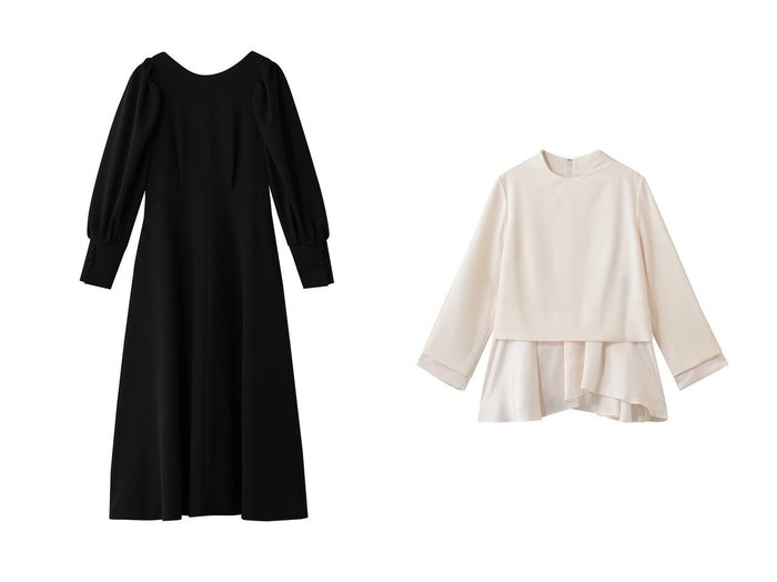 【LANVIN en Bleu/ランバン オン ブルー】のカットジョーゼットフレアワンピース&トリアセテートコンビブラウス おすすめ！トレンド、レディースファッションの通販 おすすめ人気トレンドファッション通販アイテム 人気、トレンドファッション・服の通販 founy(ファニー) ファッション Fashion レディースファッション Fashion for Women ワンピース Dresses チュニック Tunic Tops & Dresses トップス・カットソー Cut & Sew Tops シャツ・ブラウス・オフィスカジュアル Elegant Blouses & Button-Ups 2026年 2026 アクセサリー Fashion Accessories エレガント 上品 Elegant ジョーゼット Georgette, Semi-Sheer Fabric スリーブ Sleeve, Long Sleeve / Short Sleeve チュニック Tunic, Long Top フレア Flare, Flared ロング Long, Long-Length 夏 Summer 春 Spring S/S・春夏 SS, Spring/Summer, Warm Season |ID:crp329100000225685