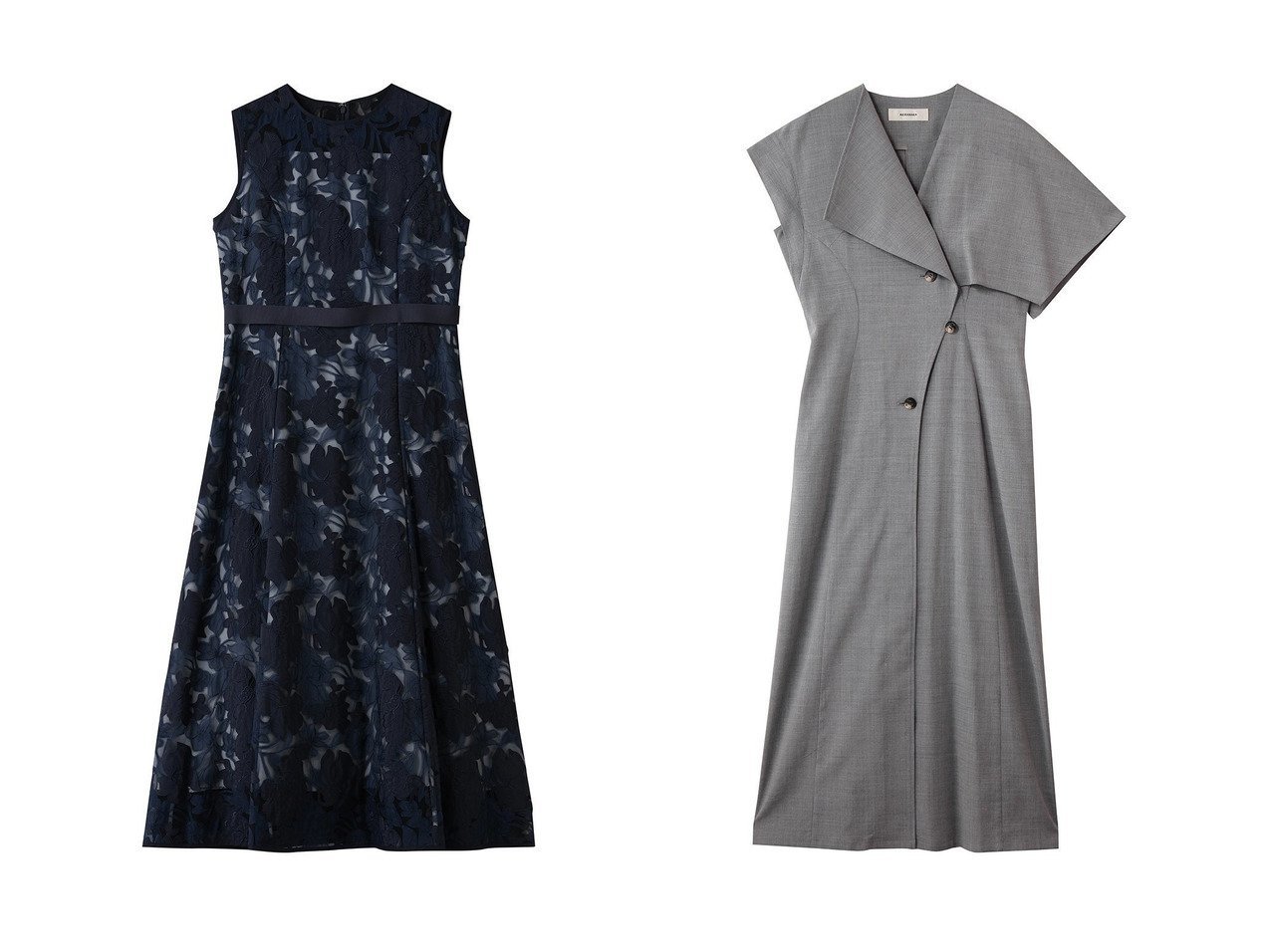 【AKIRANAKA/アキラナカ】のCatalina ドレス&【ANAYI/アナイ】のフラワーエンブロイダリーフレアワンピース おすすめ！トレンド、レディースファッションの通販 おすすめ人気トレンドファッション通販アイテム インテリア・キッズ・メンズ・レディースファッション・服の通販 founy(ファニー) 　ファッション　Fashion　レディースファッション　Fashion for Women　ワンピース　Dresses　チュニック　Tunic Tops & Dresses　フォーマル・パーティードレス・結婚式用ドレス　Elegant & Casual Dresses　グログラン　Grosgrain, Grosgrain Ribbon　ジュエリー　Jewelry, Accessories　チュニック　Tunic, Long Top　チュール　Tulip, Tulip Motif　フィット　Fit, Slim Fit　フラワー　Flower, Floral　フレア　Flare, Flared　リュクス　Luxury, Elegant, High-End, Chic　ロング　Long, Long-Length　新作・新入荷　New Arrivals / New In　2026年　2026　アシンメトリー　Asymmetrical Style　カッティング　Cutting Detail　シェイプ　Shape, Slim Fit　ドレス　Dress, One-Piece　バランス　Balance, Style Balance　モダン　Modern, Contemporary　夏　Summer　春　Spring　S/S・春夏　SS, Spring/Summer, Warm Season　ブルー系　Blue　ブラック系　Black　グレー系　Gray　|ID:crp329100000225689