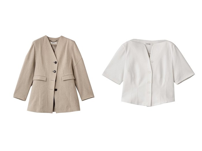 【AKIRANAKA/アキラナカ】のSesilia ジャージー ショートスリーブシャツ&Helene コットンリネン ジャケット おすすめ！トレンド、レディースファッションの通販 おすすめ人気トレンドファッション通販アイテム 人気、トレンドファッション・服の通販 founy(ファニー) ファッション Fashion レディースファッション Fashion for Women アウター Coat / Outerwear Collection レディースジャケット・軽アウター Jackets トップス・カットソー Cut & Sew Tops シャツ・ブラウス・オフィスカジュアル Elegant Blouses & Button-Ups 2026年 2026 コンパクト Compact, Small Size ショルダー Shoulder, Shoulder Strap ジャケット Jacket, Outerwear ドロップ Drop Shoulder, Dropped Style バランス Balance, Style Balance モダン Modern, Contemporary リネン Linen, Linen Fabric 夏 Summer 春 Spring S/S・春夏 SS, Spring/Summer, Warm Season |ID:crp329100000225690