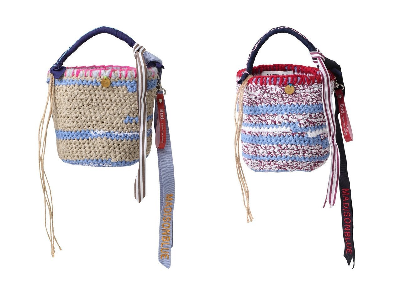 【MADISONBLUE/マディソンブルー】のHAND KNITTING BAG ハンドニットバッグ おすすめ！トレンド、レディースファッションの通販 おすすめ人気トレンドファッション通販アイテム インテリア・キッズ・メンズ・レディースファッション・服の通販 founy(ファニー) 　ファッション　Fashion　レディースファッション　Fashion for Women　トップス・カットソー　Cut & Sew Tops　ニット　Knit Tops & Sweaters　バッグ　Bags　エレガント 上品　Elegant　コレクション　Collection, Seasonal Line　ストライプ　Stripe, Striped Pattern　スペシャル　Special, Limited Edition　スマート　Smart, Elegant　財布　Wallet, Purse　トレンド　Trend, Trending Now　フリンジ　Fringe, Tassel　ポーチ　Pouch, Small Case　新作・新入荷　New Arrivals / New In　|ID:crp329100000225694