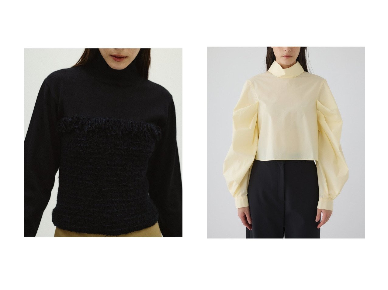 【RIM.ARK/リムアーク】のニット&ブラウス おすすめ！トレンド、レディースファッションの通販 おすすめ人気トレンドファッション通販アイテム インテリア・キッズ・メンズ・レディースファッション・服の通販 founy(ファニー) 　ファッション　Fashion　レディースファッション　Fashion for Women　トップス・カットソー　Cut & Sew Tops　ニット　Knit Tops & Sweaters　カジュアルプルオーバー・ニットトップス　Pullovers & Knit Tops / Casual Pullovers　シャツ・ブラウス・オフィスカジュアル　Elegant Blouses & Button-Ups　2026年　2026　クラシカル　Classical, Vintage-Inspired　シンプル　Simple, Minimal　スラックス　Slacks, Dress Pants　ツイード　Twill, Twill Weave　ドッキング　Docking, Mixed Material　モダン　Modern, Contemporary　夏　Summer　春　Spring　S/S・春夏　SS, Spring/Summer, Warm Season　ブラック系　Black　ブラウン系　Brown　ブルー系　Blue　|ID:crp329100000225714