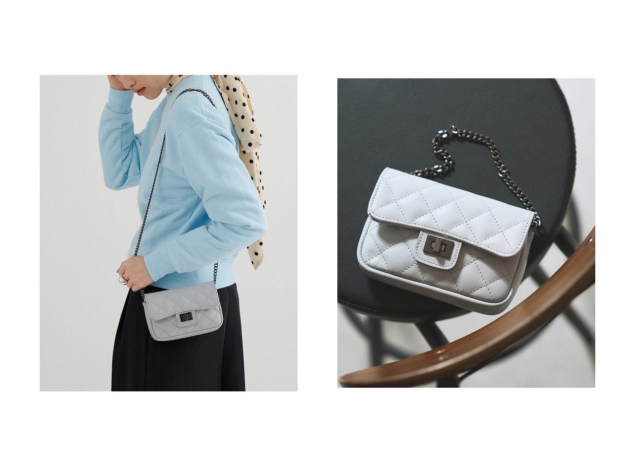 【Whim Gazette/ウィムガゼット】の【Hoaw.】チェーンミニバッグ おすすめ！トレンド、レディースファッションの通販 おすすめ人気トレンドファッション通販アイテム インテリア・キッズ・メンズ・レディースファッション・服の通販 founy(ファニー) 　ファッション　Fashion　レディースファッション　Fashion for Women　バッグ　Bags　アクセサリー　Fashion Accessories　春　Spring　キルティング　Quilted, Quilting　クール　Cool, Chic　シューズ　Shoes, Footwear　チェーン　Chain, Chain Strap　チャーム　Charm, Pendant　ワンポイント　One Point, Statement Accent　S/S・春夏　SS, Spring/Summer, Warm Season　おすすめ　Recommended / Our Picks　夏　Summer　2026年　2026　グレー系　Gray　ベージュ系　Beige　ブルー系　Blue　|ID:crp329100000225724