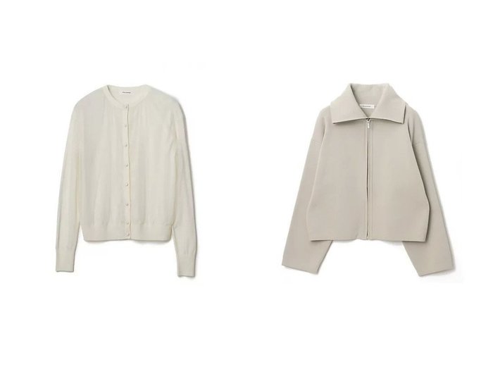 【E by eclat/イーバイエクラ】のビッグカラーニットブルゾン&大人チュールカーディガン おすすめ！トレンド、レディースファッションの通販 おすすめ人気トレンドファッション通販アイテム インテリア・キッズ・メンズ・レディースファッション・服の通販 founy(ファニー) https://founy.com/ ファッション Fashion レディースファッション Fashion for Women トップス・カットソー Cut & Sew Tops カーディガン・羽織り Layered Style Cardigans アウター Coat / Outerwear Collection ブルゾンジャケット・スポーティアウター Blouson Jackets ニット Knit Tops & Sweaters カーディガン Cardigan, Knitwear ギャザー Gathered, Ruffled チュール Tulip, Tulip Motif 春 Spring 洗える Machine Washable |ID:crp329100000225738