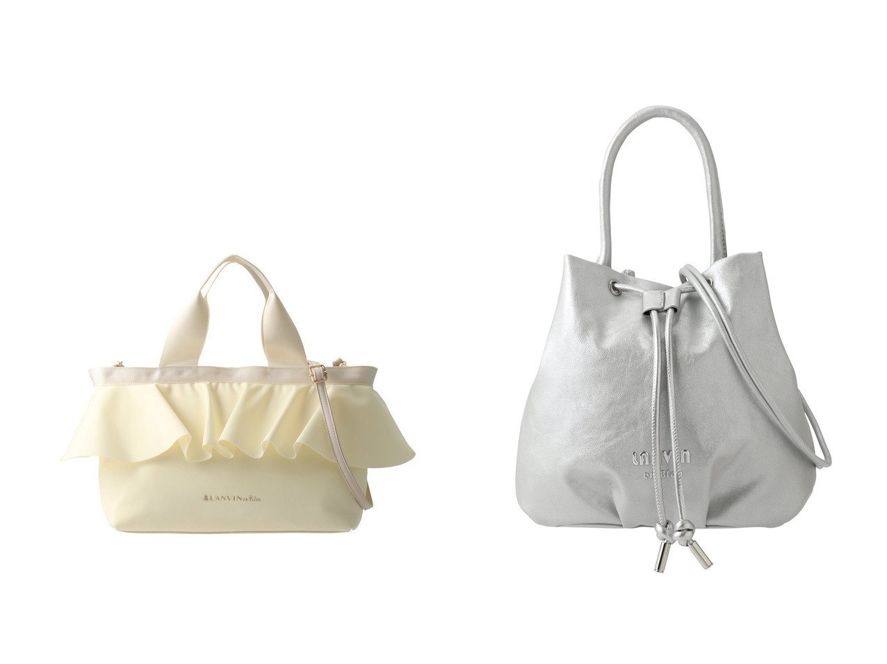 【LANVIN en Bleu/ランバン オン ブルー】のラッフルフリルトートバッグ&メタリックハートショルダーバッグ おすすめ！トレンド、レディースファッションの通販 おすすめ人気トレンドファッション通販アイテム インテリア・キッズ・メンズ・レディースファッション・服の通販 founy(ファニー) 　ファッション　Fashion　レディースファッション　Fashion for Women　バッグ　Bags　2026年　2026　パーティ　Party, Party Style　夏　Summer　春　Spring　S/S・春夏　SS, Spring/Summer, Warm Season　グレー系　Gray　ブラック系　Black　|ID:crp329100000225749