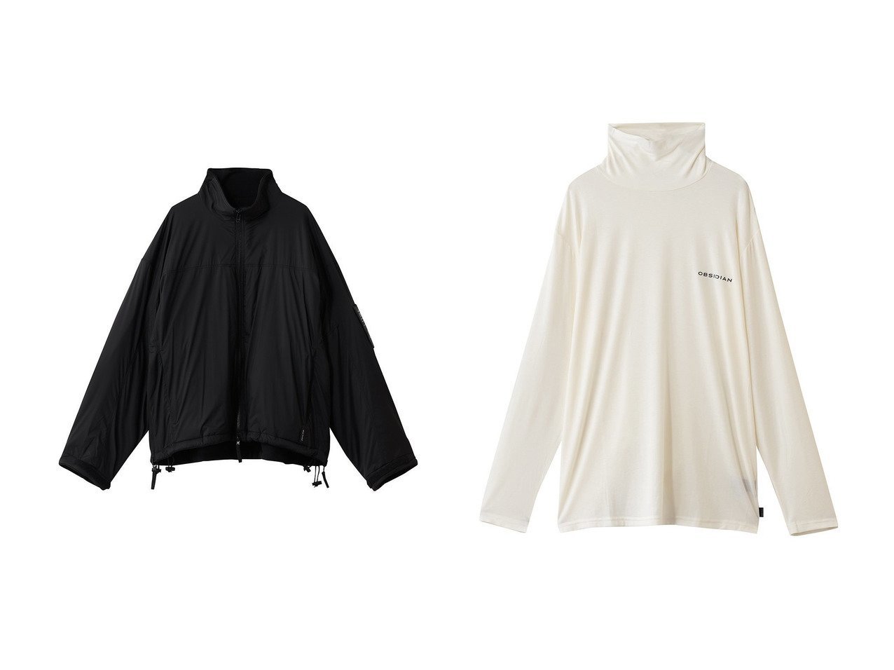 【N.HOOLYWOOD / MEN/エヌ.ハリウッド】の【MEN】【EXCHANGE SERVICE 】リバーシブル オーバーシャツ&【OBSIDIAN / MEN/オブシディアン】の【MEN】WARM HIGH NECK JERSEY おすすめ！トレンド、メンズファッション通販 おすすめ人気トレンドファッション通販アイテム インテリア・キッズ・メンズ・レディースファッション・服の通販 founy(ファニー) 　ファッション　Fashion　メンズファッション　Fashion for Men　トップス・カットソー　Cut & Sew Tops　ニット・セーター / 定番トップス　Knit Tops & Sweaters　ジャケット　Jacket, Outerwear　ブルゾン　Blouson, Bomber Jacket　ミリタリー　Military, Army Style　モダン　Modern, Contemporary　リバーシブル　Reversible, Two-Sided　新作・新入荷　New Arrivals / New In　ゴルフ　Golf　シンプル　Simple, Minimal　ハイネック　High Neck, Mock Neck　エレガント 上品　Elegant　A/W・秋冬　Autumn/Winter　ブラック系　Black　ホワイト系　White　|ID:crp329100000225755