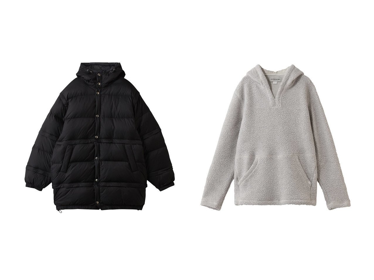 【YOKE / MEN/ヨーク】の【MEN】Multi Detachable Rv ダウン ジャケット&【OUTERKNOWN / MEN/アウターノウン】の【MEN】THE WOOLAROO フーディー おすすめ！トレンド、メンズファッション通販 おすすめ人気トレンドファッション通販アイテム インテリア・キッズ・メンズ・レディースファッション・服の通販 founy(ファニー) 　ファッション　Fashion　メンズファッション　Fashion for Men　トップス・カットソー　Cut & Sew Tops　パーカー・フーディー / カジュアルコーデ　Hoodies & Parkas　メンズシャツ　Shirts　ジャケット　Jacket, Outerwear　タフタ　Taffeta, Structured Fabric　ダウン　Down, Puffer　ヨーク　Yoke, Yoke Design　リバーシブル　Reversible, Two-Sided　定番　Standard, Basic Item　新作・新入荷　New Arrivals / New In　ホワイト系　White　|ID:crp329100000225756