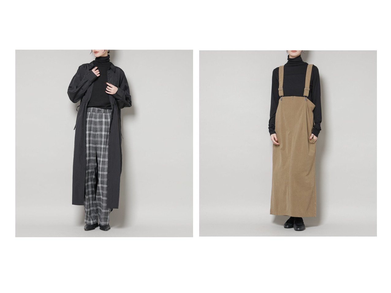 【nano universe/ナノ ユニバース】のナイロンタッサードロストシャツワンピース&ストレッチ起毛ジャンパースカート(セットアップ可) おすすめ！トレンド、レディースファッションの通販 おすすめ人気トレンドファッション通販アイテム インテリア・キッズ・メンズ・レディースファッション・服の通販 founy(ファニー) 　ファッション　Fashion　レディースファッション　Fashion for Women　ワンピース　Dresses　シャツワンピース / 1枚で着映えコーデ　Shirt Dresses　セットアップ　Matching Sets　スカート・ミニ/ミディ/マキシ　Skirts / Mini, Midi & Maxi Skirts　インナー　Innerwear　羽織　Haori, Light Jacket　リブニット　Rib Knit, Ribbed Knit　ロング　Long, Long-Length　アウトレット　Outlet / Clearance　おすすめ　Recommended / Our Picks　ビジネス 仕事 通勤　Business / Work / Commuting　2025年　2025　2025-2026秋冬・A/W　Autumn/Winter 2025–26 AW25–26　ブラック系　Black　ベージュ系　Beige　イエロー系　Yellow　グリーン系　Green　|ID:crp329100000225757