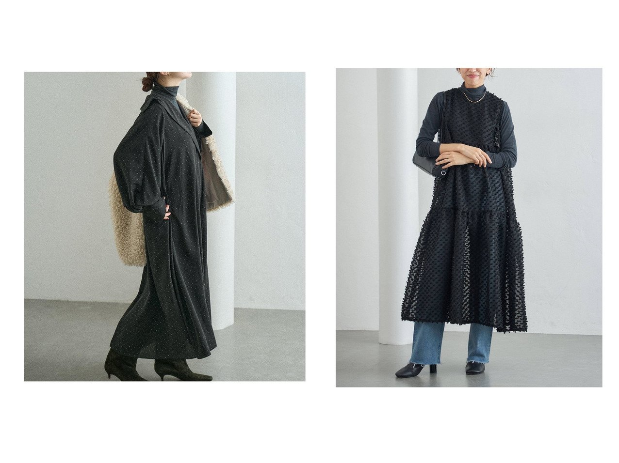 【IENA/イエナ】のトラッゾドンナ ワンピース TOPS&ニュアンスカラードットワンピース おすすめ！トレンド、レディースファッションの通販 おすすめ人気トレンドファッション通販アイテム インテリア・キッズ・メンズ・レディースファッション・服の通販 founy(ファニー) 　ファッション　Fashion　レディースファッション　Fashion for Women　ワンピース　Dresses　2025年　2025　2025-2026秋冬・A/W　Autumn/Winter 2025–26 AW25–26　オケージョン　Occasion Wear　セレモニー　Ceremony　ドット　Polka Dot, Dot Pattern　モチーフ　Motif, Design Theme　無地　Plain, Solid Color　インナー　Innerwear　シアー　Sheer, See-Through　モダン　Modern, Contemporary　ブラック系　Black　ブラウン系　Brown　|ID:crp329100000225774