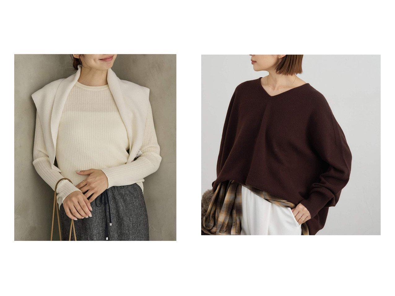 【IENA/イエナ】の《》イタリア ヤーン RIB クループルオーバー&《3 》Fineニュージーウール ニュアンス Vプルオーバー おすすめ！トレンド、レディースファッションの通販 おすすめ人気トレンドファッション通販アイテム インテリア・キッズ・メンズ・レディースファッション・服の通販 founy(ファニー) 　ファッション　Fashion　レディースファッション　Fashion for Women　トップス・カットソー　Cut & Sew Tops　カジュアルプルオーバー・ニットトップス　Pullovers & Knit Tops / Casual Pullovers　2025年　2025　2025-2026秋冬・A/W　Autumn/Winter 2025–26 AW25–26　イタリア　Italy　インナー　Innerwear　カーディガン　Cardigan, Knitwear　シンプル　Simple, Minimal　ベーシック　Basic, Essential　ホールガーメント　WholeGarment, Seamless Knit　おすすめ　Recommended / Our Picks　ブラック系　Black　グレー系　Gray　ブルー系　Blue　パープル系　Purple　ブラウン系　Brown　ベージュ系　Beige　|ID:crp329100000225777