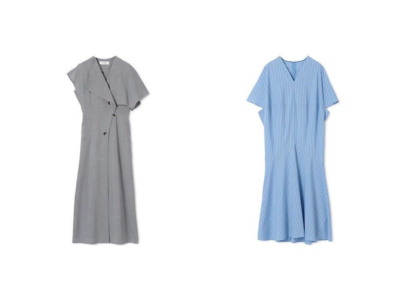 【AKIRANAKA/アキラナカ】のAura stripe dress&Catalina dress おすすめ！トレンド、レディースファッションの通販 おすすめ人気トレンドファッション通販アイテム インテリア・キッズ・メンズ・レディースファッション・服の通販 founy(ファニー) 　ファッション　Fashion　レディースファッション　Fashion for Women　ワンピース　Dresses　フォーマル・パーティードレス・結婚式用ドレス　Elegant & Casual Dresses　アシンメトリー　Asymmetrical Style　クラシカル　Classical, Vintage-Inspired　クール　Cool, Chic　ドレス　Dress, One-Piece　モダン　Modern, Contemporary　ロング　Long, Long-Length　ストライプ　Stripe, Striped Pattern　ドレープ　Drape, Draping Fabric　フロント　Front, Front Design　グレー系　Gray　ブラック系　Black　ブルー系　Blue　|ID:crp329100000225797