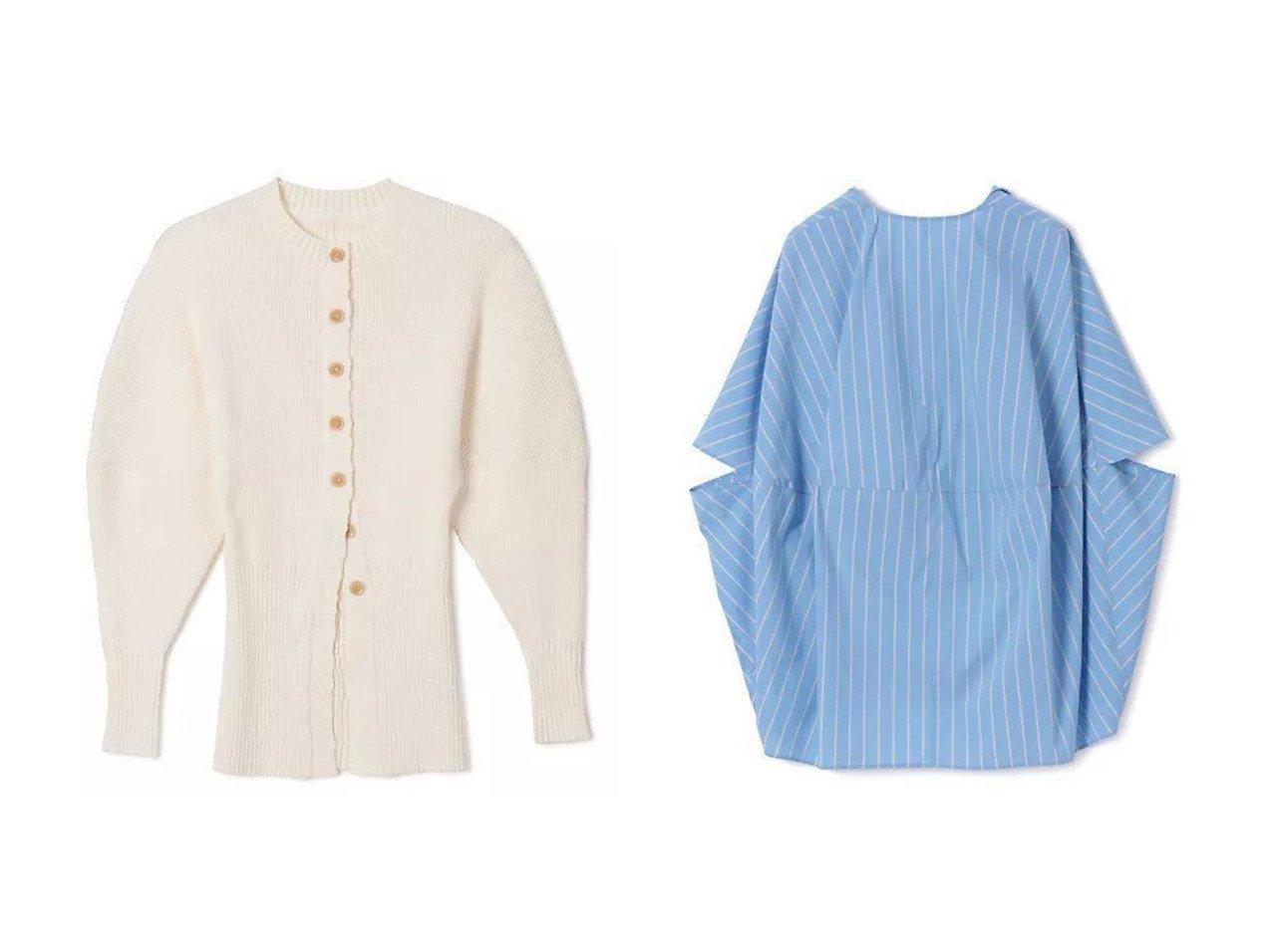 【AKIRANAKA/アキラナカ】のAura stripe shirt&Greer crew neck knit cardigan おすすめ！トレンド、レディースファッションの通販 おすすめ人気トレンドファッション通販アイテム インテリア・キッズ・メンズ・レディースファッション・服の通販 founy(ファニー) 　ファッション　Fashion　レディースファッション　Fashion for Women　トップス・カットソー　Cut & Sew Tops　ニット　Knit Tops & Sweaters　カーディガン・羽織り　Layered Style Cardigans　シャツ・ブラウス・オフィスカジュアル　Elegant Blouses & Button-Ups　カーディガン　Cardigan, Knitwear　ロング　Long, Long-Length　ストライプ　Stripe, Striped Pattern　ホワイト系　White　ブラック系　Black　レッド系　Red　ブルー系　Blue　|ID:crp329100000225798