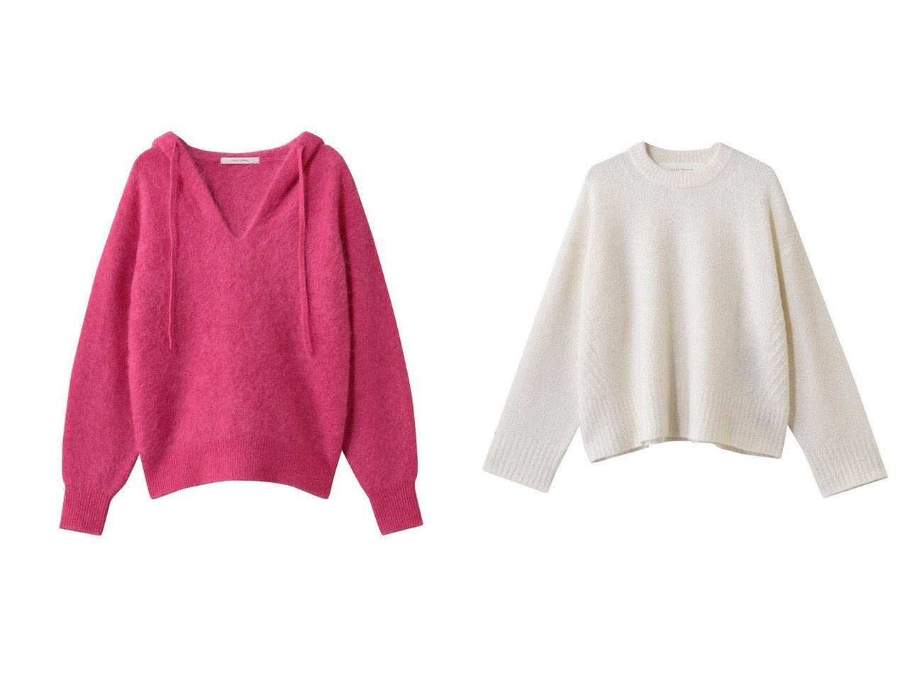 【PLAIN PEOPLE/プレインピープル】のアルパカナイロンニットフーディー&カシミヤミックスニットプルオーバー おすすめ！トレンド、レディースファッションの通販 おすすめ人気トレンドファッション通販アイテム インテリア・キッズ・メンズ・レディースファッション・服の通販 founy(ファニー) 　ファッション　Fashion　レディースファッション　Fashion for Women　トップス・カットソー　Cut & Sew Tops　ニット　Knit Tops & Sweaters　レディースパーカー・カジュアルフーディー　Casual Hoodies & Sweatshirts　カジュアルプルオーバー・ニットトップス　Pullovers & Knit Tops / Casual Pullovers　2026年　2026　おすすめ　Recommended / Our Picks　サテン　Satin, Glossy Fabric　ハイネック　High Neck, Mock Neck　パーカー　Hoodie, Parka　冬　Winter / This Winter　夏　Summer　春　Spring　S/S・春夏　SS, Spring/Summer, Warm Season　ベージュ系　Beige　レッド系　Red　ホワイト系　White　グレー系　Gray　|ID:crp329100000225816