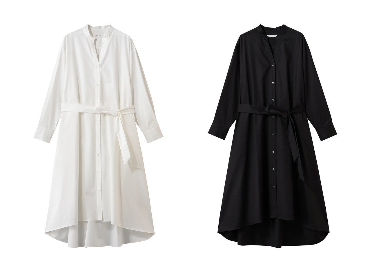 【PLAIN PEOPLE/プレインピープル】の開襟シャツワンピース おすすめ！トレンド、レディースファッションの通販 おすすめ人気トレンドファッション通販アイテム インテリア・キッズ・メンズ・レディースファッション・服の通販 founy(ファニー) 　ファッション　Fashion　レディースファッション　Fashion for Women　ワンピース　Dresses　シャツワンピース / 1枚で着映えコーデ　Shirt Dresses　チュニック　Tunic Tops & Dresses　2026年　2026　イレギュラー　Irregular Design　ストレッチ　Stretch, Stretchy Fabric　チュニック　Tunic, Long Top　リボン　Ribbon, Bow　ロング　Long, Long-Length　エレガント 上品　Elegant　夏　Summer　春　Spring　S/S・春夏　SS, Spring/Summer, Warm Season　ホワイト系　White　ブラック系　Black　|ID:crp329100000225818