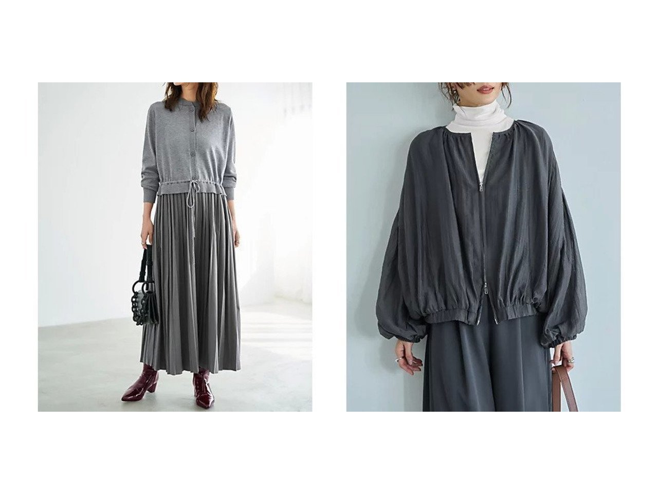 【STYLE DELI/スタイルデリ】のプリーツスカートドッキングワンピース&便利な楊柳ブラウスブルゾン おすすめ！トレンド、レディースファッションの通販 おすすめ人気トレンドファッション通販アイテム インテリア・キッズ・メンズ・レディースファッション・服の通販 founy(ファニー) 　ファッション　Fashion　レディースファッション　Fashion for Women　スカート　Skirts　プリーツスカート / 上品フェミニンスタイル　Pleated Skirts　アウター　Coat / Outerwear Collection　ブルゾンジャケット・スポーティアウター　Blouson Jackets　トップス・カットソー　Cut & Sew Tops　シャツ・ブラウス・オフィスカジュアル　Elegant Blouses & Button-Ups　インナー　Innerwear　くるぶし　Ankle-Length　ジャケット　Jacket, Outerwear　スリット　Slit, Slit Detail　定番　Standard, Basic Item　なめらか　Smooth, Silky Texture　長袖　Long Sleeve, Full Sleeve　バランス　Balance, Style Balance　フレア　Flare, Flared　フロント　Front, Front Design　プリーツ　Pleats, Pleated　ポケット　Pocket, Pocket Detail　ロング　Long, Long-Length　冬　Winter / This Winter　イエロー　Yellow　カットソー　Cut and Sewn Top　カーディガン　Cardigan, Knitwear　軽量　Lightweight, Ultra Light　サロペット　Overalls, Salopette　シルバー　Silver, Metallic Silver　ダブル　Double, Double-Breasted　人気　Popular, Best Seller　バルーン　Balloon, Balloon Silhouette　ブルゾン　Blouson, Bomber Jacket　夏　Summer　旅行　Travel　グレー系　Gray　ブラック系　Black　イエロー系　Yellow　|ID:crp329100000225824