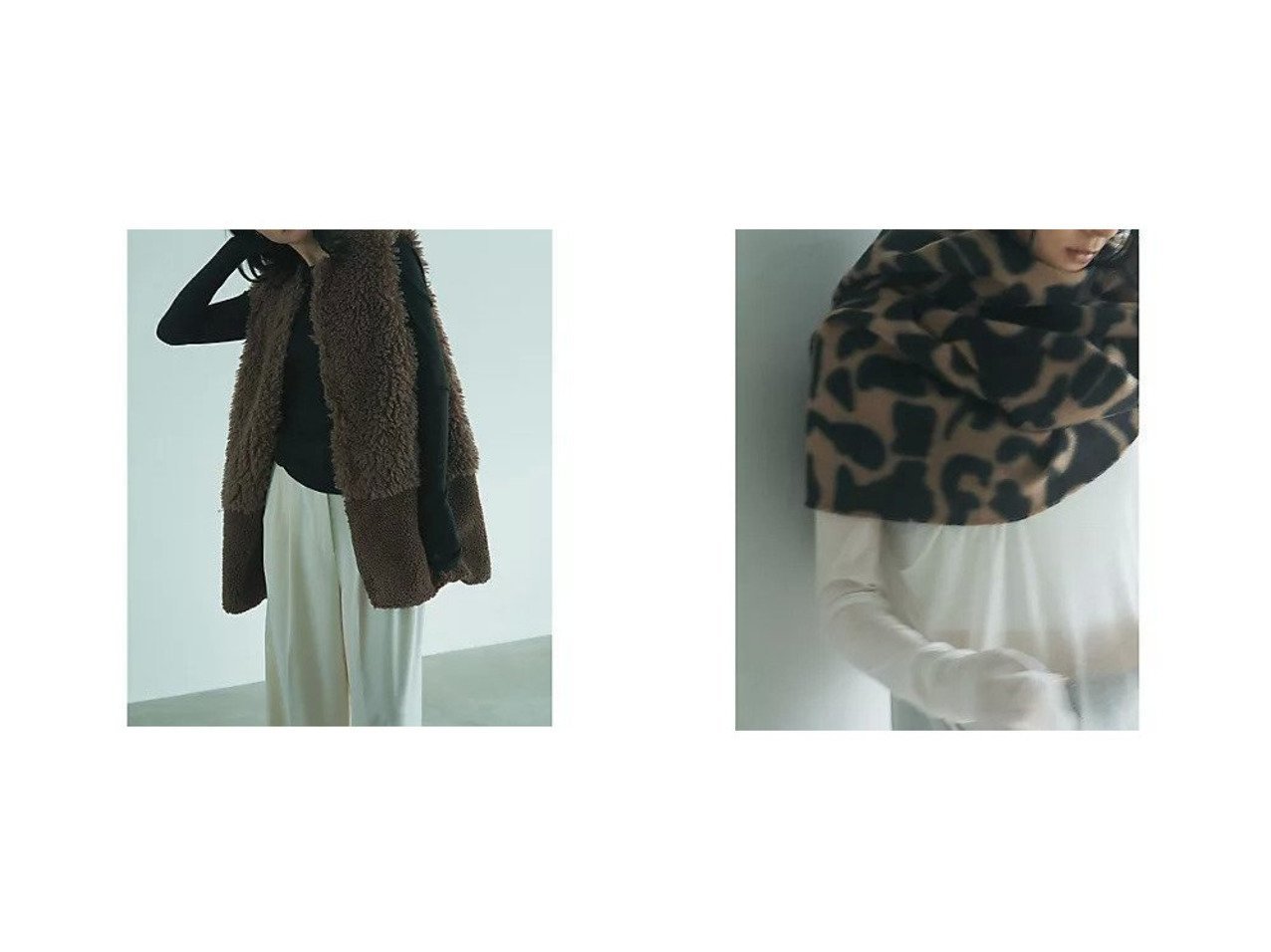 【marjour/マージュール】のBOA PANEL VEST&LEOPARD BRUSHED STOLE おすすめ！トレンド、レディースファッションの通販 おすすめ人気トレンドファッション通販アイテム インテリア・キッズ・メンズ・レディースファッション・服の通販 founy(ファニー) 　ファッション　Fashion　レディースファッション　Fashion for Women　アウター　Coat / Outerwear Collection　トップス・カットソー　Cut & Sew Tops　ベスト&ジレ / 重ね着スタイル　Vests & Gilets　切替　Switching, Contrast Panel　シンプル　Simple, Minimal　ストレッチ　Stretch, Stretchy Fabric　タートル　Turtleneck, Turtle Collar　バランス　Balance, Style Balance　フィット　Fit, Slim Fit　フロント　Front, Front Design　ベスト　Vest, Waistcoat　ポケット　Pocket, Pocket Detail　コンパクト　Compact, Small Size　スウェット / スエット　Sweatshirt, Sweatwear　ヒョウ　Leopard, Animal Print　モノトーン　Monotone, Black and White　レオパード　Leopard, Animal Print　ブラウン系　Brown　グレー系　Gray　|ID:crp329100000225825