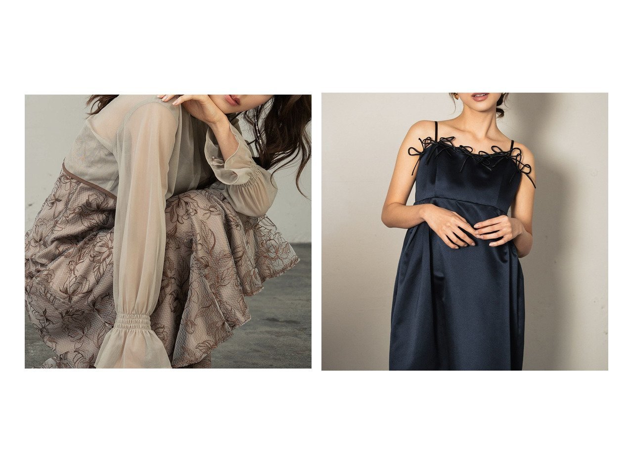 【GIRL/ガール】のリボン×サテンコクーンシルエットキャミソールワンピースパーティードレス&前後2wayショート丈シアーブラウス&レースキャミソールワンピース2点セットパーティードレス プチプラ、パーティードレス　おすすめ！トレンド、レディースファッションの通販 おすすめ人気トレンドファッション通販アイテム インテリア・キッズ・メンズ・レディースファッション・服の通販 founy(ファニー) 　ファッション　Fashion　レディースファッション　Fashion for Women　ワンピース　Dresses　フォーマル・パーティードレス・結婚式用ドレス　Elegant & Casual Dresses　新作・新入荷　New Arrivals / New In　ショート　Short, Short Length　ドレス　Dress, One-Piece　プチプライス・低価格　Affordable / Budget Price　サテン　Satin, Glossy Fabric　リボン　Ribbon, Bow　|ID:crp329100000225830