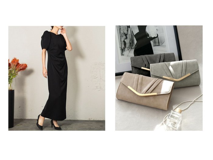 【GIRL/ガール】のマットフェイクレザースクエアクラッチVフラップ2wayパーティーバッグ&レースチュールアームカバー付きパフスリーブアシンメトリーワンピースパーティードレス プチプラ、パーティードレス　おすすめ！トレンド、レディースファッションの通販 おすすめ人気トレンドファッション通販アイテム 人気、トレンドファッション・服の通販 founy(ファニー) ファッション Fashion レディースファッション Fashion for Women ワンピース Dresses フォーマル・パーティードレス・結婚式用ドレス Elegant & Casual Dresses バッグ Bags 新作・新入荷 New Arrivals / New In プチプライス・低価格 Affordable / Budget Price |ID:crp329100000225831