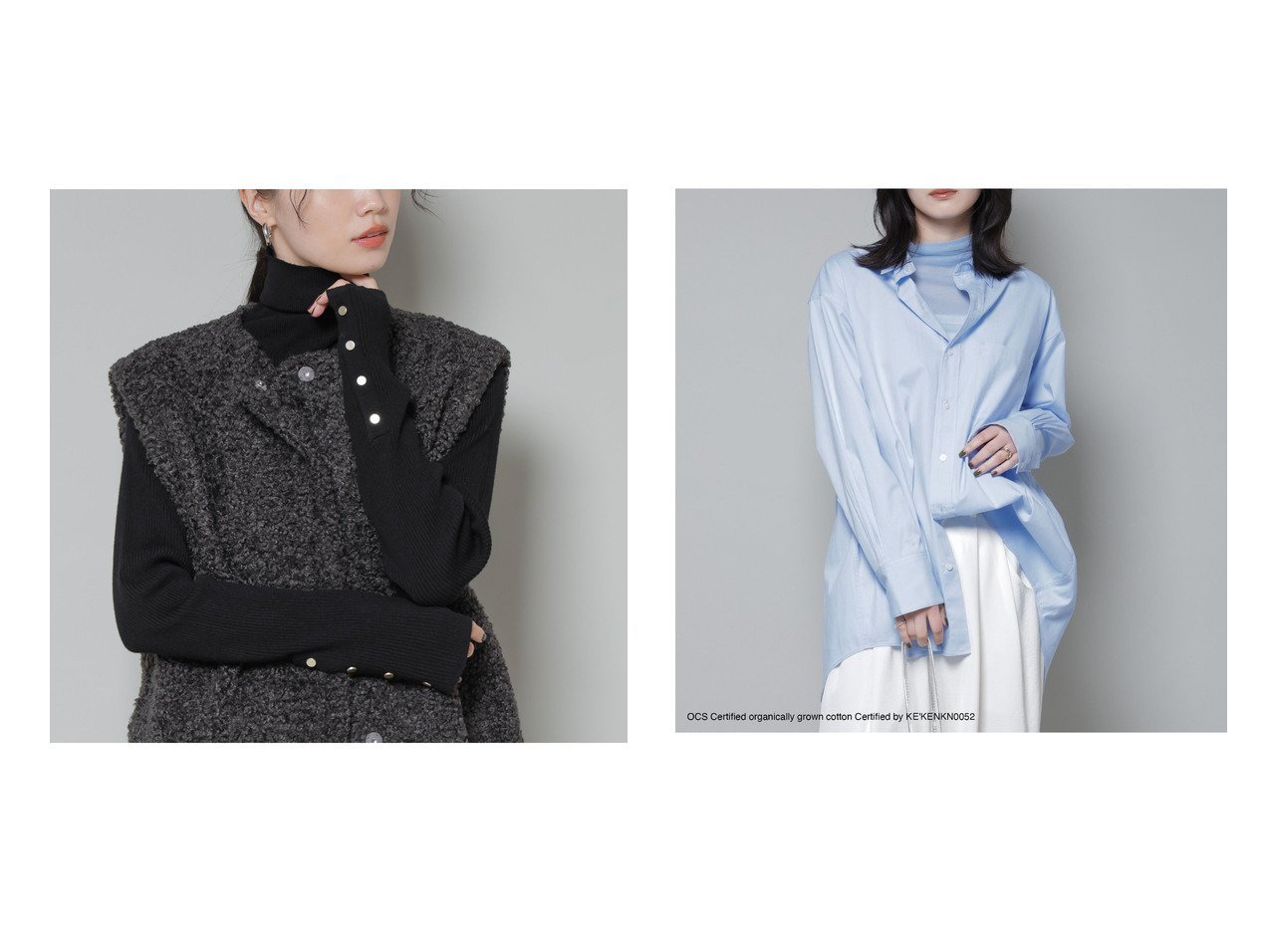 【nano universe/ナノ ユニバース】のオーガニックコットンオックスフォードシャツ ( OCS )&洗濯機洗可メタルボタンリブニット おすすめ！トレンド、レディースファッションの通販 おすすめ人気トレンドファッション通販アイテム インテリア・キッズ・メンズ・レディースファッション・服の通販 founy(ファニー) 　ファッション　Fashion　レディースファッション　Fashion for Women　トップス・カットソー　Cut & Sew Tops　シャツ・ブラウス・オフィスカジュアル　Elegant Blouses & Button-Ups　ニット　Knit Tops & Sweaters　オーガニック　Organic Cotton　カフス　Cuff Design　シンプル　Simple, Minimal　センター　Center, Center Line　チェーン　Chain, Chain Strap　2026年　2026　秋　Autumn　ジャケット　Jacket, Outerwear　スリット　Slit, Slit Detail　タートルネック　Turtleneck, High Neck　定番　Standard, Basic Item　フィット　Fit, Slim Fit　ベーシック　Basic, Essential　メタル　Metal, Metal Parts　リブニット　Rib Knit, Ribbed Knit　A/W・秋冬　Autumn/Winter　アウトレット　Outlet / Clearance　おすすめ　Recommended / Our Picks　エレガント 上品　Elegant　2025年　2025　2025-2026秋冬・A/W　Autumn/Winter 2025–26 AW25–26　ブルー系　Blue　ホワイト系　White　|ID:crp329100000225835