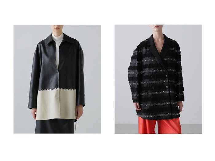 【ADORE/アドーア】のレースアップフェイクレザージャケット&チャンキーテープボーダージャケット おすすめ！トレンド、レディースファッションの通販 おすすめ人気トレンドファッション通販アイテム インテリア・キッズ・メンズ・レディースファッション・服の通販 founy(ファニー) https://founy.com/ ファッション Fashion レディースファッション Fashion for Women アウター Coat / Outerwear Collection レディースジャケット・軽アウター Jackets おすすめ Recommended / Our Picks ジャケット Jacket, Outerwear セットアップ Set-Up, Coordinated Outfit フェミニン Feminine, Girly ボンディング Bonding, Bonded Fabric 新作・新入荷 New Arrivals / New In ボーダー Border, Stripe 無地 Plain, Solid Color |ID:crp329100000225837