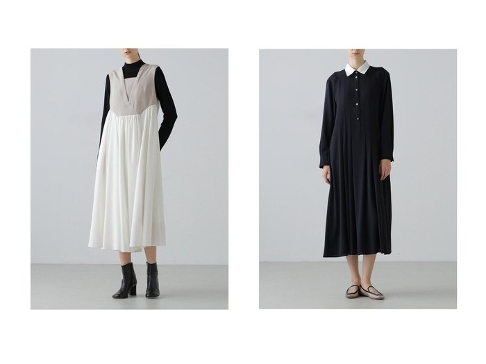 【ADORE/アドーア】のライトジョーゼットワンピース&ソフトキュプラワンピース おすすめ！トレンド、レディースファッションの通販 おすすめ人気トレンドファッション通販アイテム 人気、トレンドファッション・服の通販 founy(ファニー) ファッション Fashion レディースファッション Fashion for Women ワンピース Dresses チュニック Tunic Tops & Dresses キュプラ Cupro, Eco Fabric チュニック Tunic, Long Top ロング Long, Long-Length 新作・新入荷 New Arrivals / New In 春 Spring クラシカル Classical, Vintage-Inspired ジョーゼット Georgette, Semi-Sheer Fabric フレア Flare, Flared フロント Front, Front Design エレガント 上品 Elegant |ID:crp329100000225838