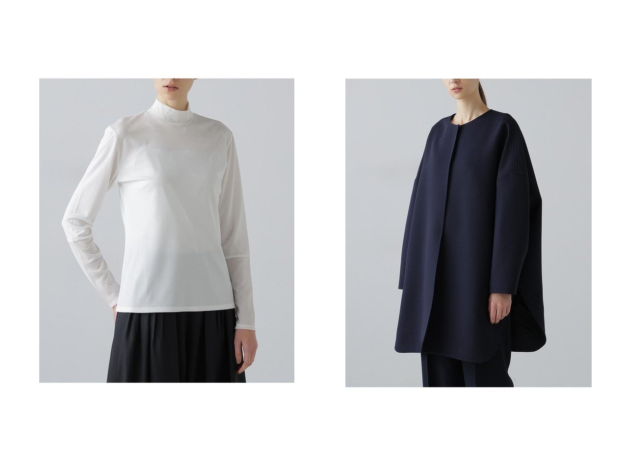 【ADORE/アドーア】のハイツイストスムーストップス&トリプルクロスコート おすすめ！トレンド、レディースファッションの通販 おすすめ人気トレンドファッション通販アイテム インテリア・キッズ・メンズ・レディースファッション・服の通販 founy(ファニー) 　ファッション　Fashion　レディースファッション　Fashion for Women　トップス・カットソー　Cut & Sew Tops　シャツ・ブラウス・オフィスカジュアル　Elegant Blouses & Button-Ups　ロングTシャツ・Tシャツ　Longline T-Shirts & Tees　カットソー・ベーシックTシャツ　Cut-and-Sewn Tops / Stretch Tees & Basics　アウター　Coat / Outerwear Collection　コート・ロングコート・ピーコート　Long Coats, Peacoats & More　シンプル　Simple, Minimal　スリーブ　Sleeve, Long Sleeve / Short Sleeve　ダブル　Double, Double-Breasted　テレコ　Ribbed, Rib Stitch　ロング　Long, Long-Length　エレガント 上品　Elegant　新作・新入荷　New Arrivals / New In　ブラック系　Black　ホワイト系　White　ベージュ系　Beige　ブルー系　Blue　|ID:crp329100000225841