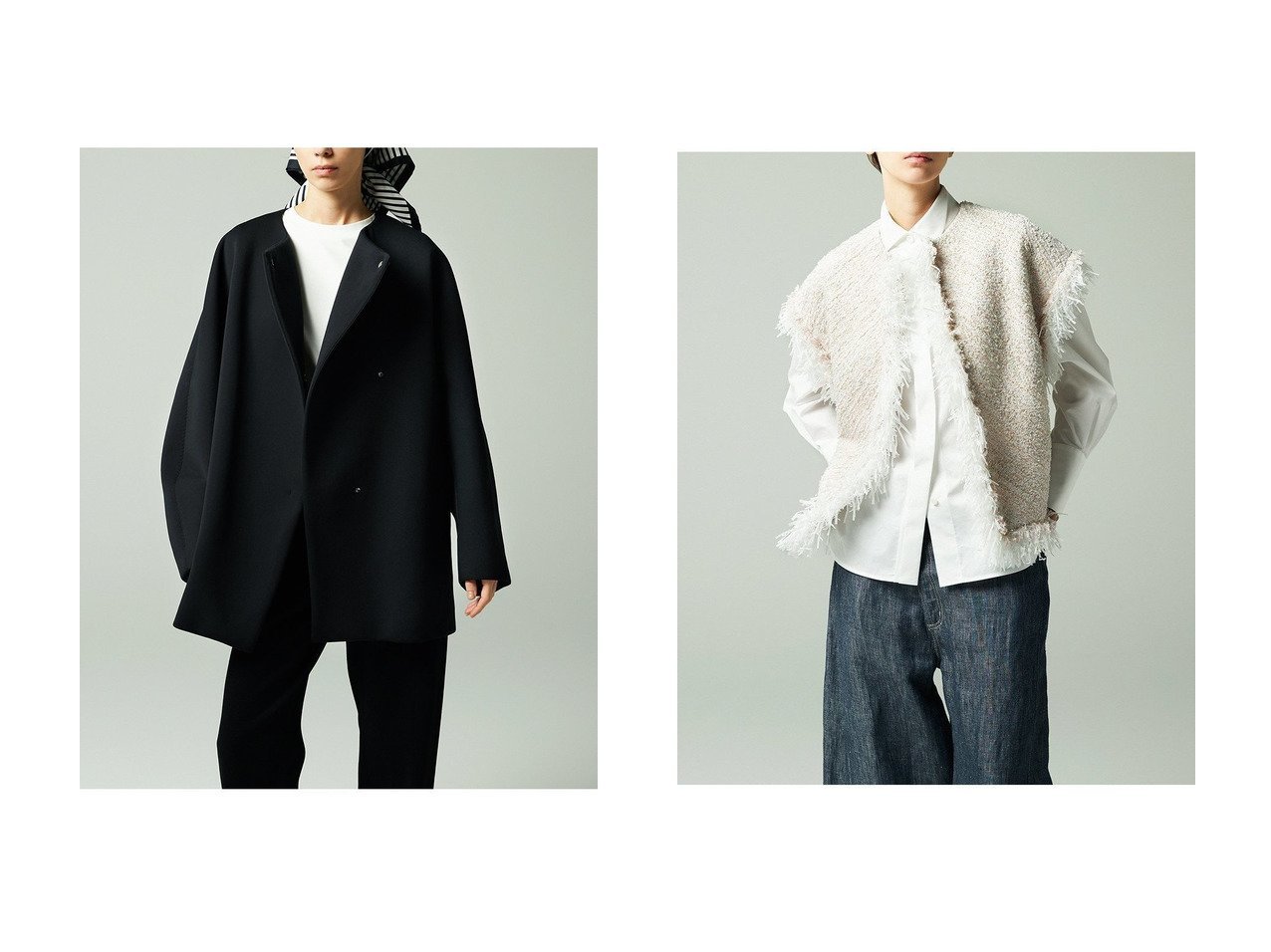 【EAUVIRE/オーヴィル】のスキューバショートコート&ウィングカラーシャツ おすすめ！トレンド、レディースファッションの通販 おすすめ人気トレンドファッション通販アイテム インテリア・キッズ・メンズ・レディースファッション・服の通販 founy(ファニー) 　ファッション　Fashion　レディースファッション　Fashion for Women　アウター　Coat / Outerwear Collection　コート・ロングコート・ピーコート　Long Coats, Peacoats & More　トップス・カットソー　Cut & Sew Tops　シャツ・ブラウス・オフィスカジュアル　Elegant Blouses & Button-Ups　2026年　2026　ショルダー　Shoulder, Shoulder Strap　ショート　Short, Short Length　ストレッチ　Stretch, Stretchy Fabric　夏　Summer　日本製　Made In Japan　春　Spring　S/S・春夏　SS, Spring/Summer, Warm Season　ブラック系　Black　ホワイト系　White　|ID:crp329100000225854