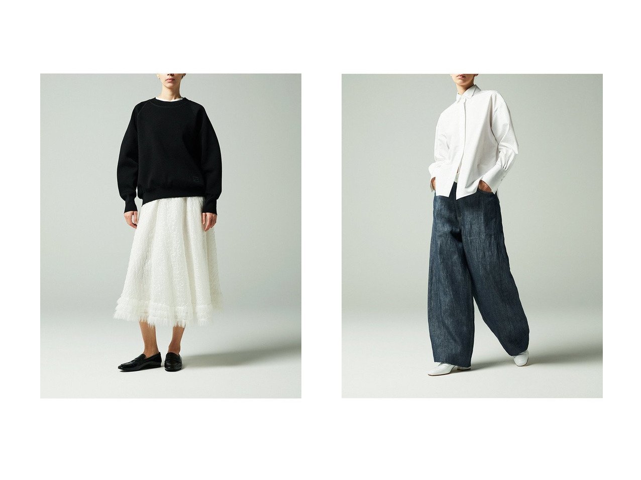 【EAUVIRE/オーヴィル】のニットスウェット&ウィングカラーシャツ おすすめ！トレンド、レディースファッションの通販 おすすめ人気トレンドファッション通販アイテム インテリア・キッズ・メンズ・レディースファッション・服の通販 founy(ファニー) 　ファッション　Fashion　レディースファッション　Fashion for Women　トップス・カットソー　Cut & Sew Tops　ニット　Knit Tops & Sweaters　シャツ・ブラウス・オフィスカジュアル　Elegant Blouses & Button-Ups　レディースパーカー・カジュアルフーディー　Casual Hoodies & Sweatshirts　ロングTシャツ・Tシャツ　Longline T-Shirts & Tees　スウェット・クルーネックトップス　Sweatshirts & Crewnecks / Relaxed Fit Sweat Tops　カットソー・ベーシックTシャツ　Cut-and-Sewn Tops / Stretch Tees & Basics　2026年　2026　シルク　Silk, 100% Silk　ストレッチ　Stretch, Stretchy Fabric　フィット　Fit, Slim Fit　エレガント 上品　Elegant　夏　Summer　春　Spring　S/S・春夏　SS, Spring/Summer, Warm Season　グレー系　Gray　ブラック系　Black　ホワイト系　White　|ID:crp329100000225855