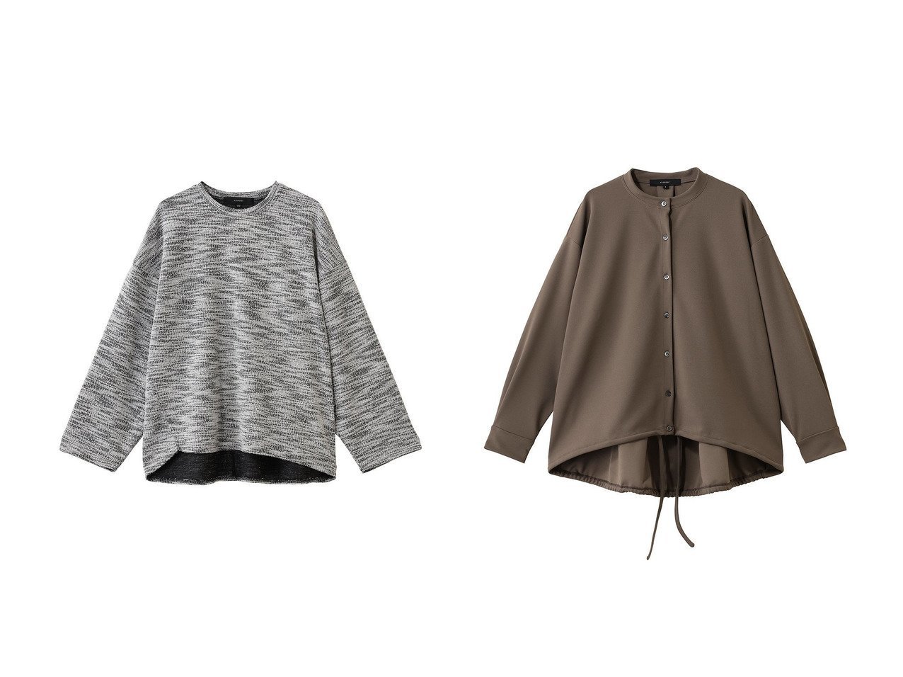 【FLORENT/フローレント】のジャージーツイード プルオーバー&パーフェクトジャージ シャツ おすすめ！トレンド、レディースファッションの通販 おすすめ人気トレンドファッション通販アイテム インテリア・キッズ・メンズ・レディースファッション・服の通販 founy(ファニー) 　ファッション　Fashion　レディースファッション　Fashion for Women　トップス・カットソー　Cut & Sew Tops　シャツ・ブラウス・オフィスカジュアル　Elegant Blouses & Button-Ups　ロングTシャツ・Tシャツ　Longline T-Shirts & Tees　カジュアルプルオーバー・ニットトップス　Pullovers & Knit Tops / Casual Pullovers　カットソー・ベーシックTシャツ　Cut-and-Sewn Tops / Stretch Tees & Basics　2026年　2026　クラシカル　Classical, Vintage-Inspired　スリーブ　Sleeve, Long Sleeve / Short Sleeve　ツイード　Twill, Twill Weave　ロング　Long, Long-Length　夏　Summer　定番　Standard, Basic Item　春　Spring　S/S・春夏　SS, Spring/Summer, Warm Season　無地　Plain, Solid Color　ジョーゼット　Georgette, Semi-Sheer Fabric　デスク　Desk, Work Desk　ワーク　Workwear, Utility Style　ブラック系　Black　|ID:crp329100000225866