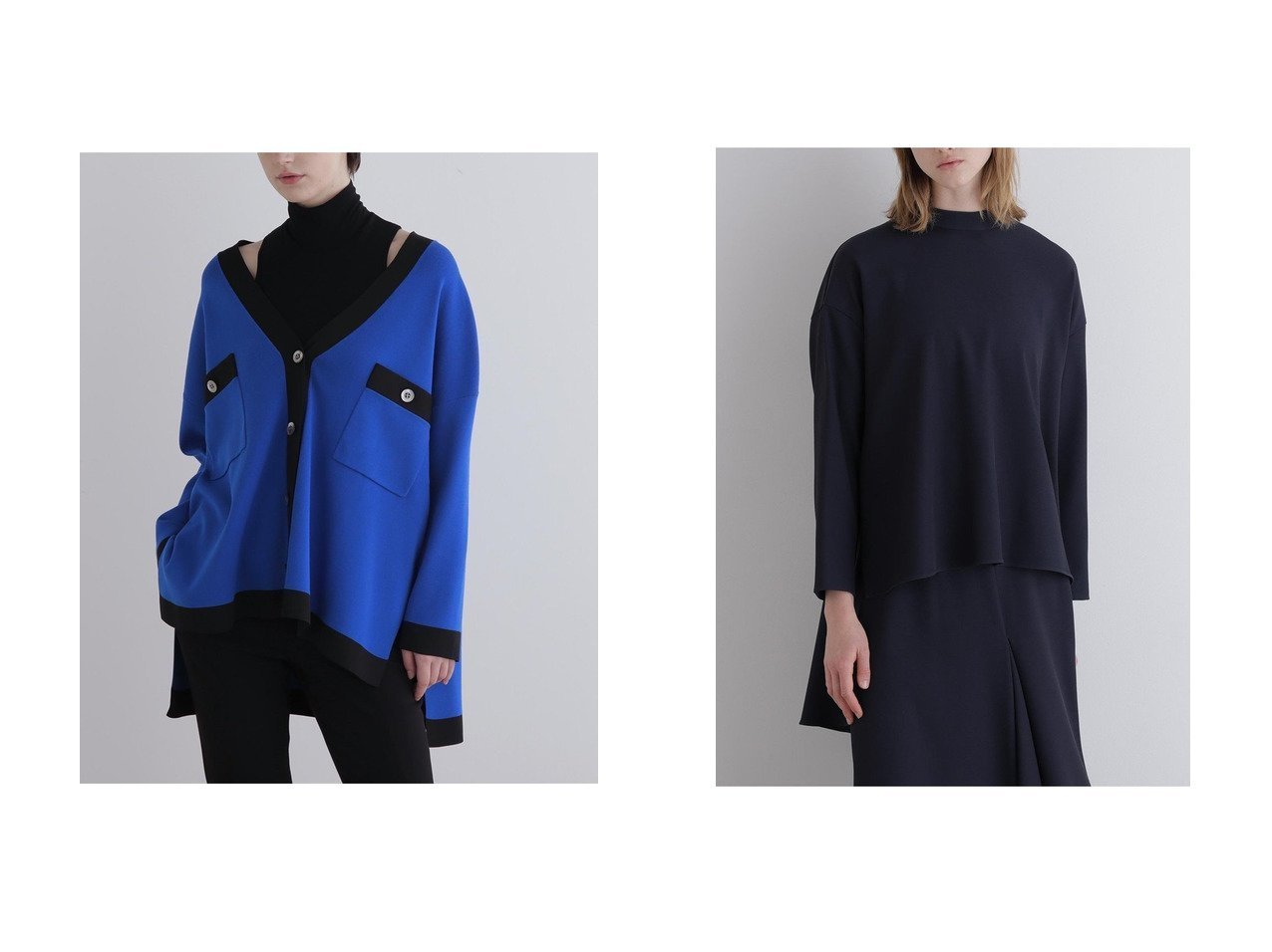 【LE PHIL/ル フィル】のオーバーサイズニットジャケット&2WAYツイルロングスリーブブラウス おすすめ！トレンド、レディースファッションの通販 おすすめ人気トレンドファッション通販アイテム インテリア・キッズ・メンズ・レディースファッション・服の通販 founy(ファニー) 　ファッション　Fashion　レディースファッション　Fashion for Women　トップス・カットソー　Cut & Sew Tops　シャツ・ブラウス・オフィスカジュアル　Elegant Blouses & Button-Ups　なめらか　Smooth, Silky Texture　エレガント 上品　Elegant　ジャケット　Jacket, Outerwear　ストレッチ　Stretch, Stretchy Fabric　ツイード　Twill, Twill Weave　フィット　Fit, Slim Fit　新作・新入荷　New Arrivals / New In　シンプル　Simple, Minimal　スタンド　Stand Collar, Upright Stand　スリーブ　Sleeve, Long Sleeve / Short Sleeve　ツイル　Twist, Twisted Detail　ドレープ　Drape, Draping Fabric　ロング　Long, Long-Length　長袖　Long Sleeve, Full Sleeve　ブラック系　Black　ホワイト系　White　ブルー系　Blue　|ID:crp329100000225868