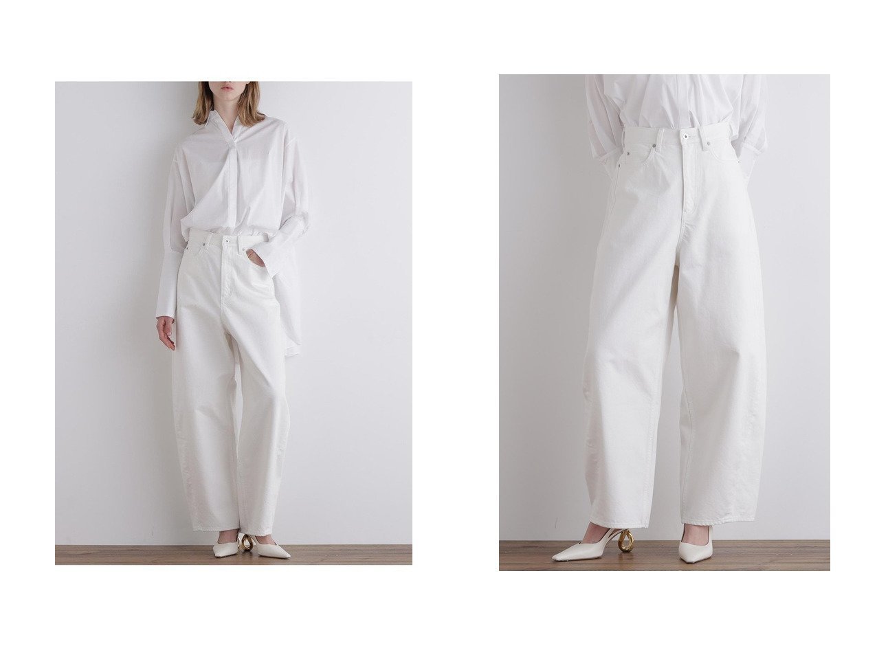 【LE PHIL/ル フィル】のバルーンシルエットデニムパンツ おすすめ！トレンド、レディースファッションの通販 おすすめ人気トレンドファッション通販アイテム インテリア・キッズ・メンズ・レディースファッション・服の通販 founy(ファニー) 　ファッション　Fashion　レディースファッション　Fashion for Women　パンツ　Pants & Trousers　デニムパンツ・ジーンズ・美脚デニム　Denim Jeans & Pants　シンプル　Simple, Minimal　スタンダード　Standard, Basic　スニーカー　Sneakers, Trainers　デニム　Denim, Jeans Material　ハイライズ　High Rise, High Waist　バランス　Balance, Style Balance　フォルム　Silhouette, Form　フロント　Front, Front Design　再入荷　Restock / Back in Stock　ホワイト系　White　|ID:crp329100000225869