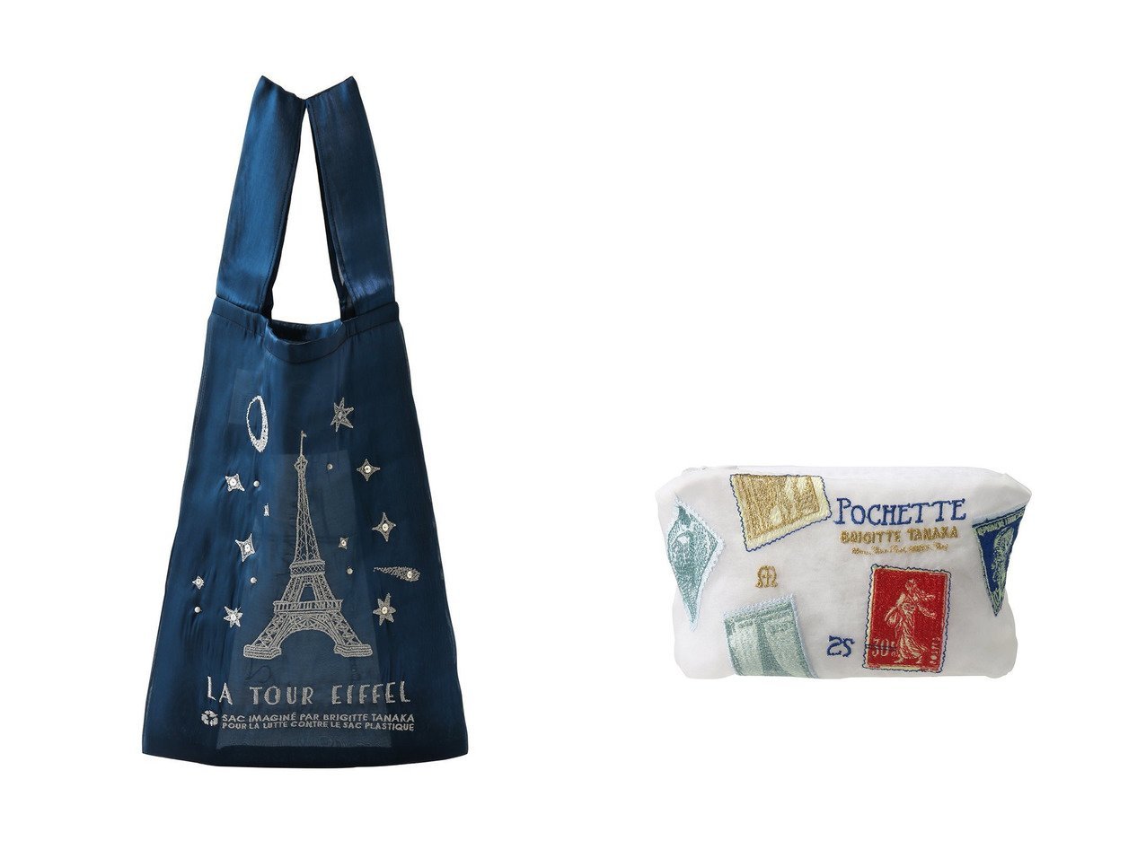 【martinique/マルティニーク】の【Brigitte TANAKA】エッフェル塔刺繍バッグ&【Brigitte TANAKA】刺繍ポーチ おすすめ！トレンド、レディースファッションの通販 おすすめ人気トレンドファッション通販アイテム インテリア・キッズ・メンズ・レディースファッション・服の通販 founy(ファニー) 　ファッション　Fashion　レディースファッション　Fashion for Women　ポーチ&ミニバッグ　Pouches & Mini Bags　バッグ　Bags　2026年　2026　スペシャル　Special, Limited Edition　ポケット　Pocket, Pocket Detail　ポーチ　Pouch, Small Case　モチーフ　Motif, Design Theme　夏　Summer　旅行　Travel　春　Spring　S/S・春夏　SS, Spring/Summer, Warm Season　ホワイト系　White　ブルー系　Blue　|ID:crp329100000225876